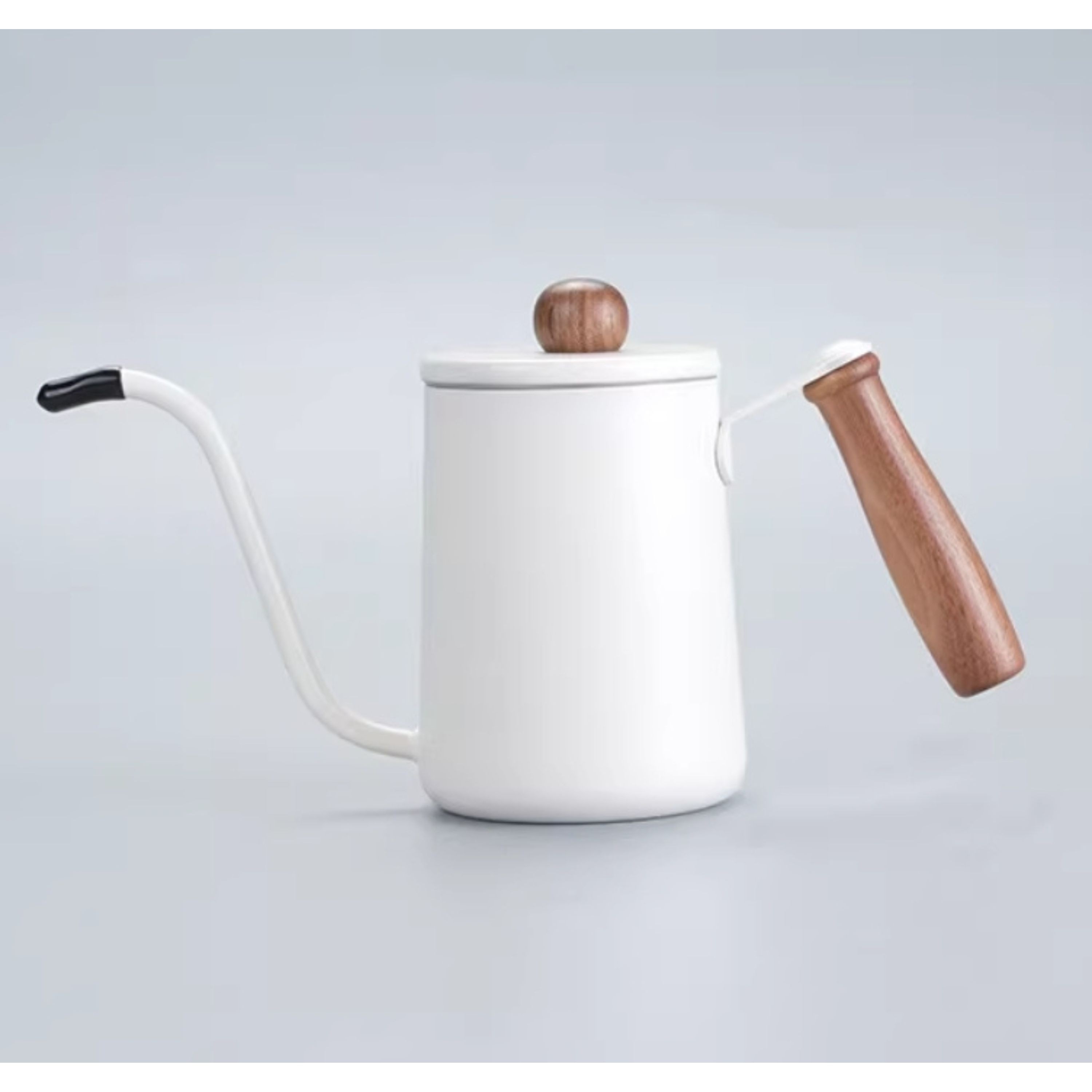 Gooseneck Pour-Over Coffee Kettle with Solid Wood Handle 