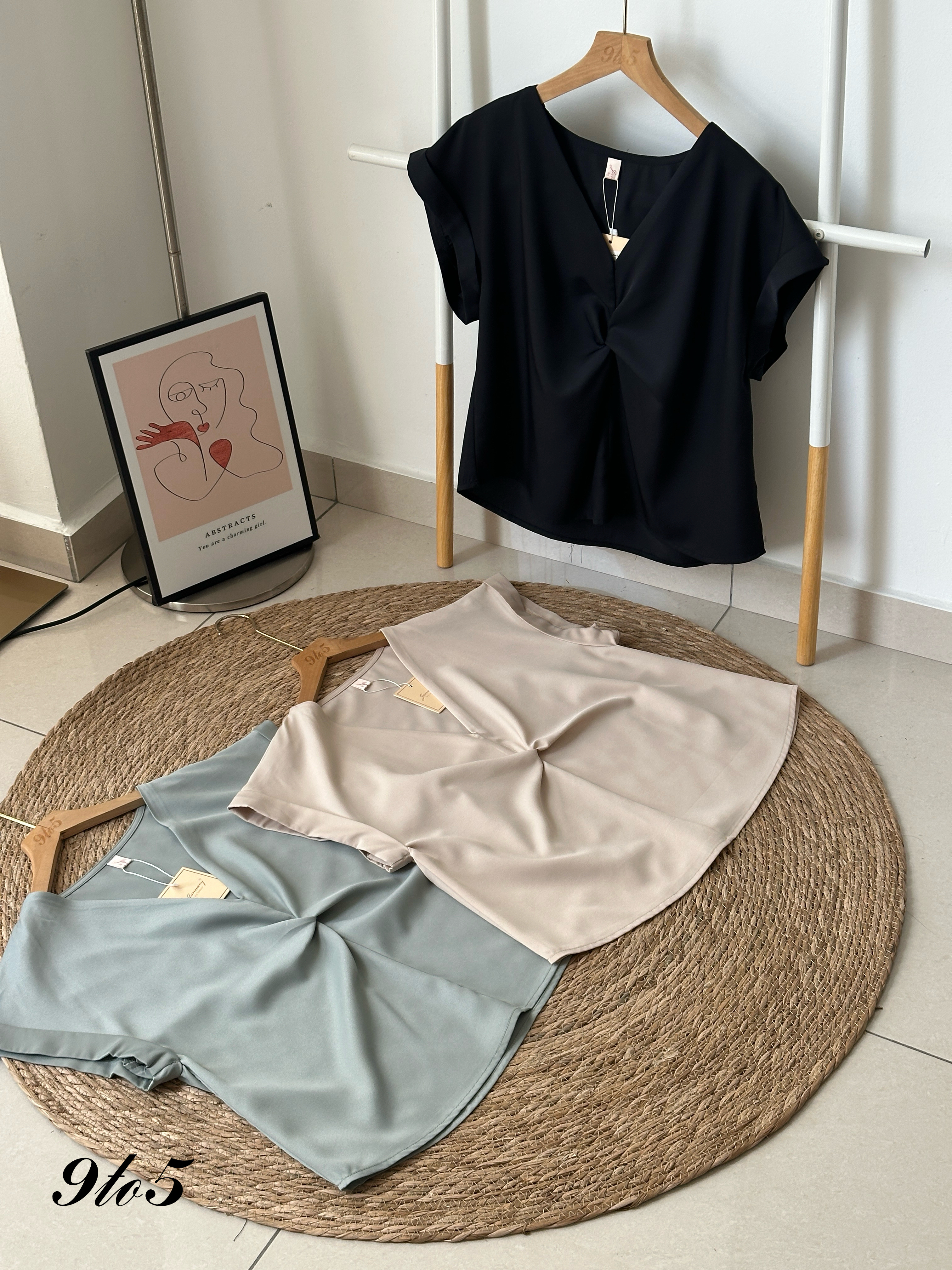 T3979 Cape Sleeve V Neck Top - 3 Colors