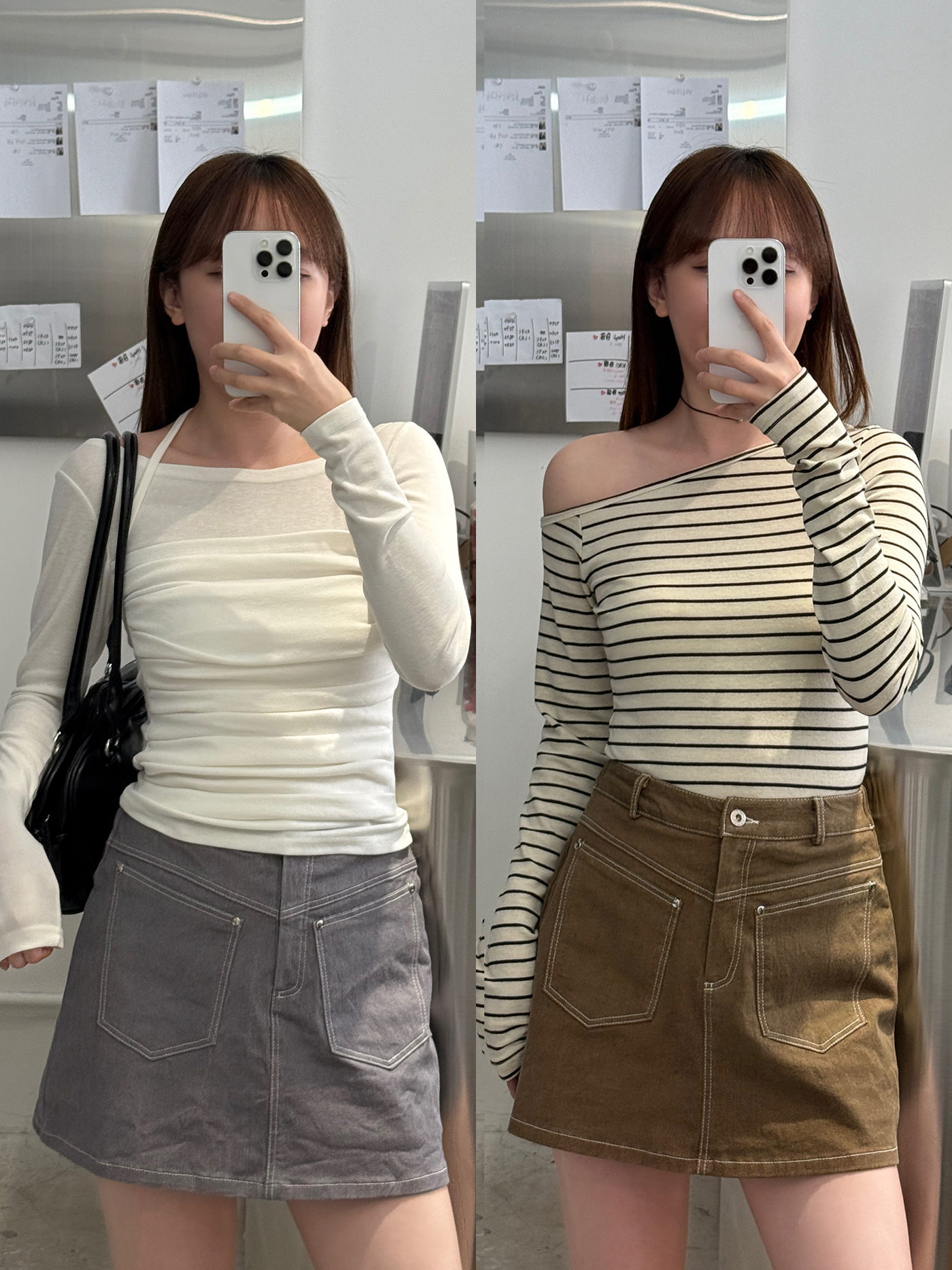 𝐅𝐫𝐨𝐧𝐭 𝐩𝐨𝐜𝐤𝐞𝐭 𝐚-𝐥𝐢𝐧𝐞 𝐜𝐨𝐧𝐭𝐫𝐚𝐬𝐭 𝐬𝐭𝐢𝐭𝐜𝐡 𝐬𝐤𝐢𝐫𝐭