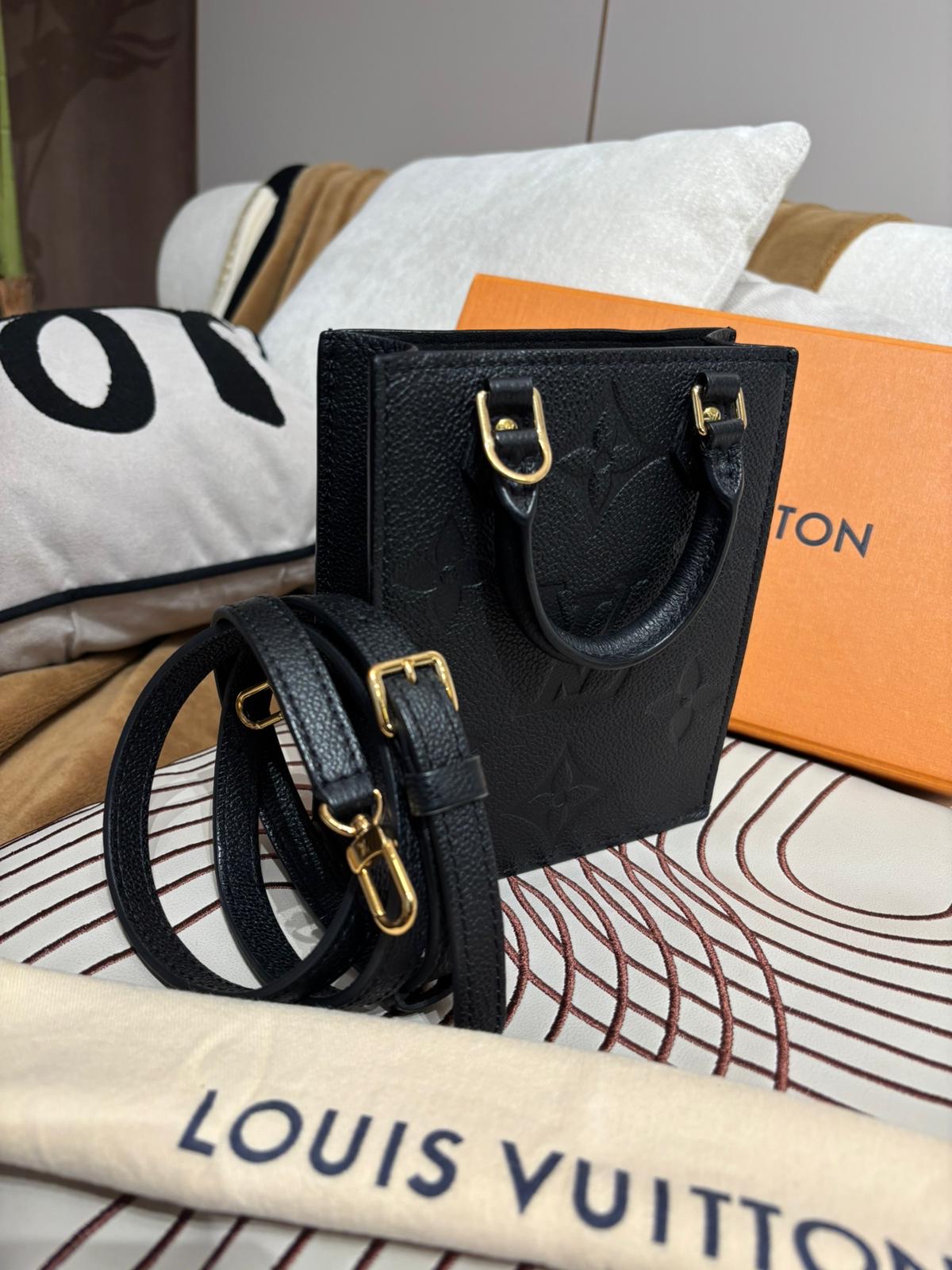 LV Petit SAC Plat Empreinte 2WAY Bag M81417 黑色牛皮98%new ✅長肩帶斜孭可以調節長度✅dust bag 