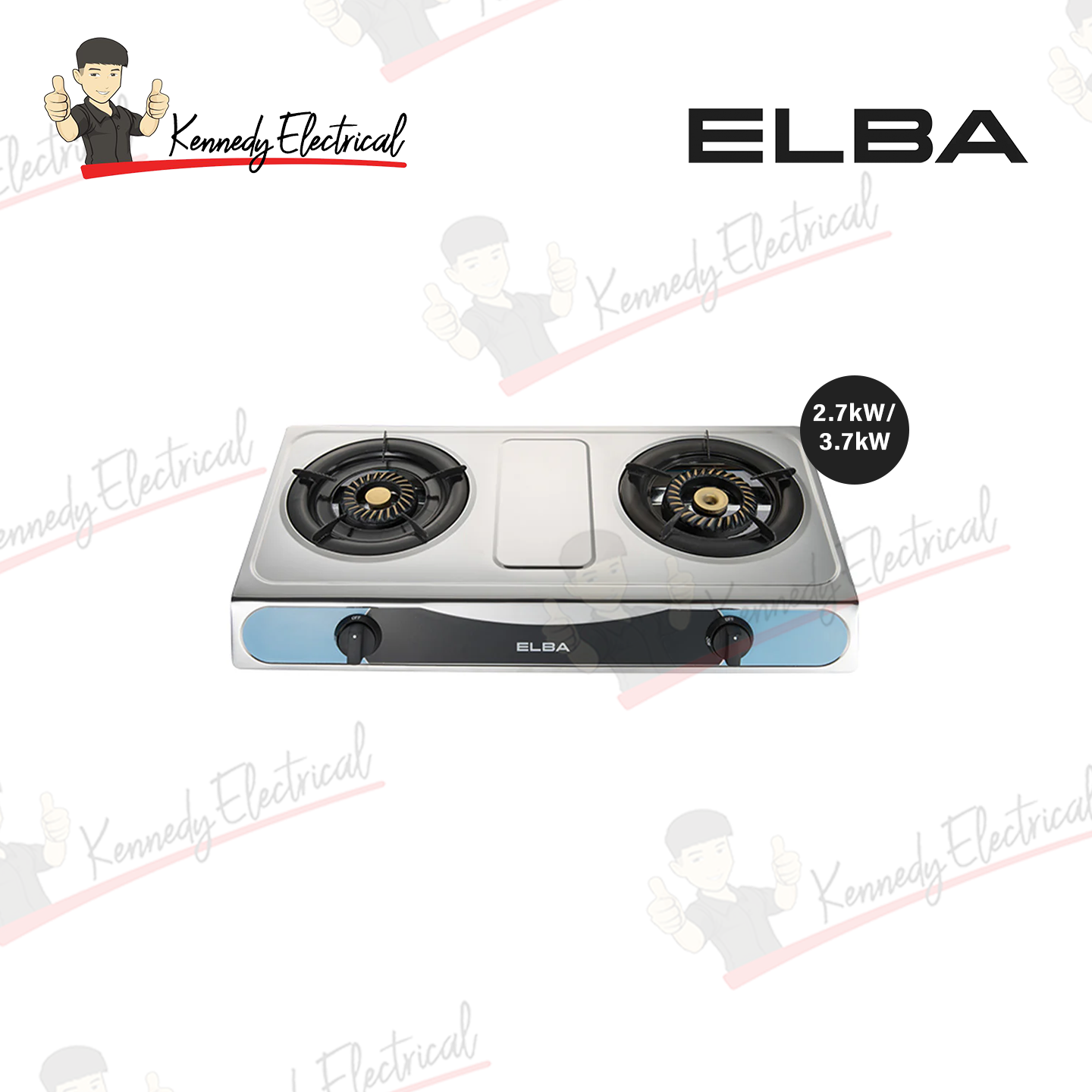 Elba 100X120Mm Iron Plated Gas Stove EGS-F7112(SS)