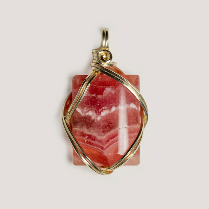WAS 紅紋石吊墜 - Rhodochrosite Pendant