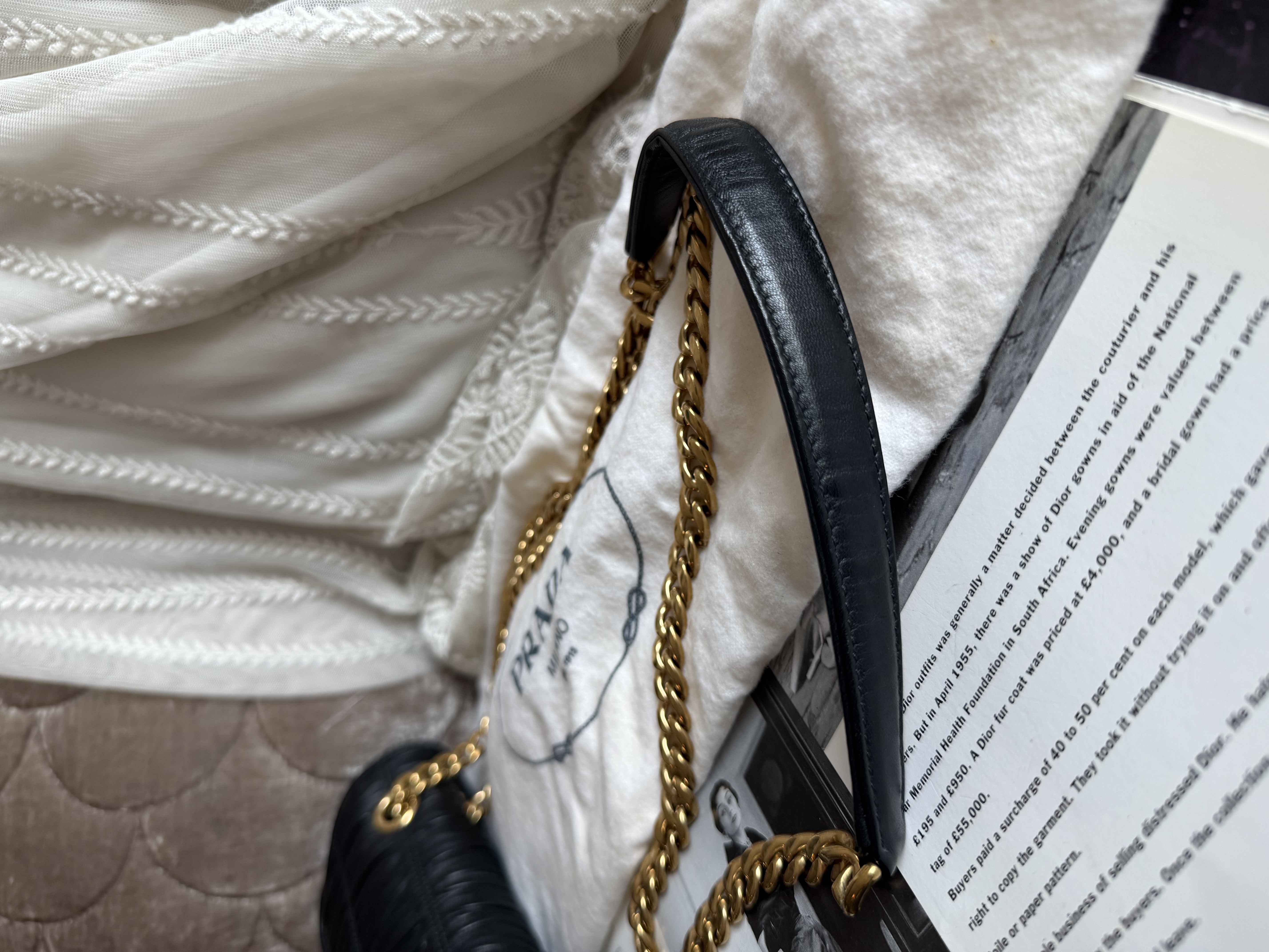 Prada Matelassé chain bag.