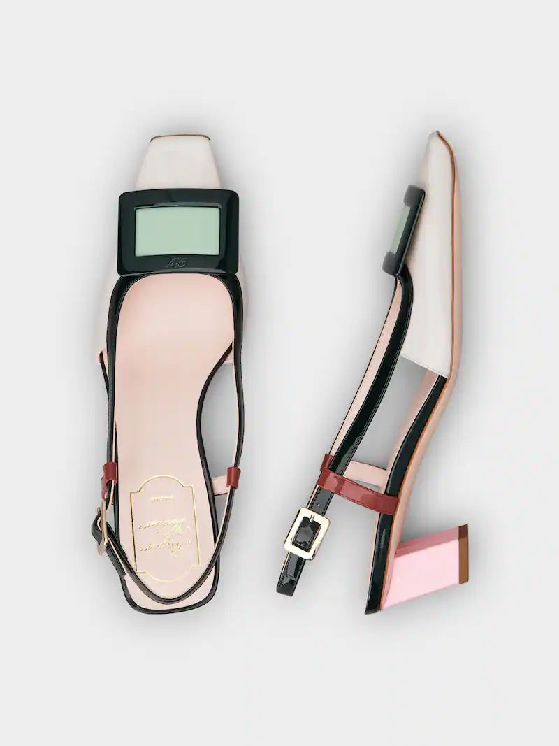 7月1-3日限時優惠💖新色🆕訂貨🍒RV 拼色漆皮4.5cm  Slingback  Size 36 37.5 41only