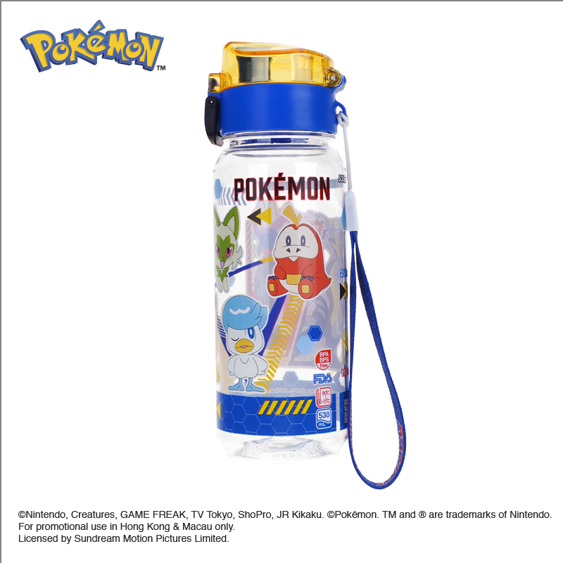 Pokemon 530ml BPA & BPS Free Water Bottle with Strap 膠水樽連手繩