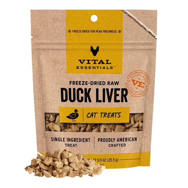 VITAL ESSENTIALS  貓用凍乾小食 （鴨肉粒） 0.9Oz