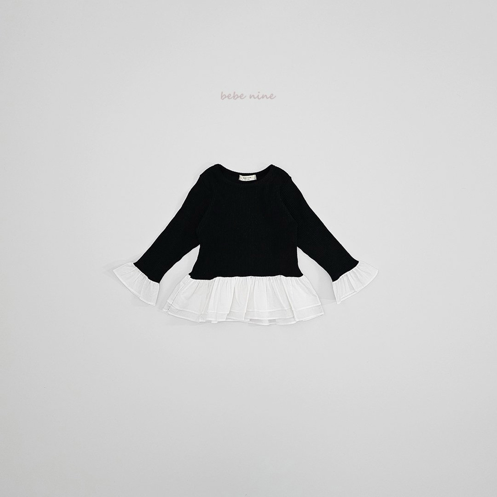 🌸預訂 韓國直送🌸🇰🇷Bebenine三色荷葉花邊下擺長袖上衣