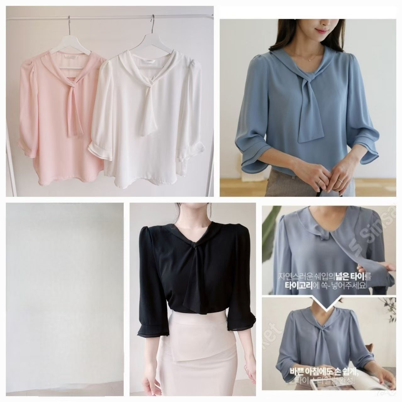 OL053春裝簡約中袖雪紡