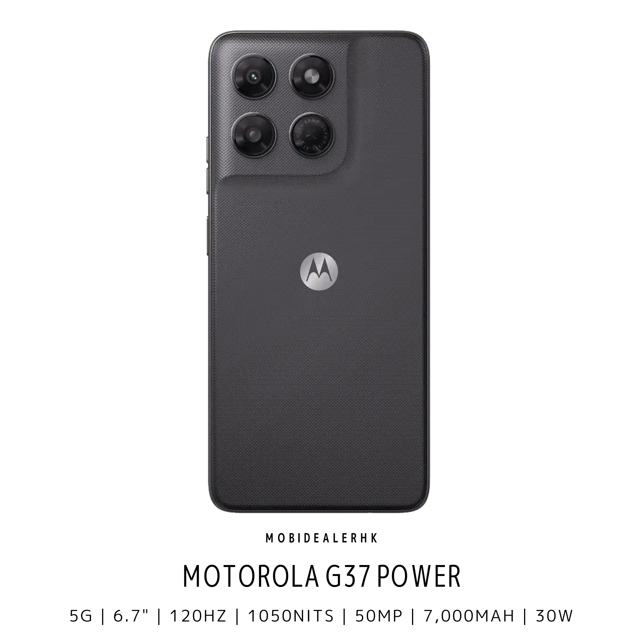 Motorola G37 Power | 5G | 智能手機 | 7000mAh 超大電量續航 | 5000 萬像素 AI 相機 | 120Hz 超亮大螢幕 | 30W 快充