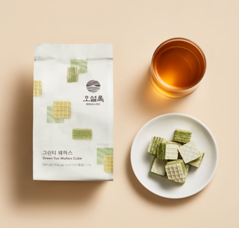 韓國 OSULLOC 香濃綠茶威化餅 100g/包｜Green Tea Wafers Cube
