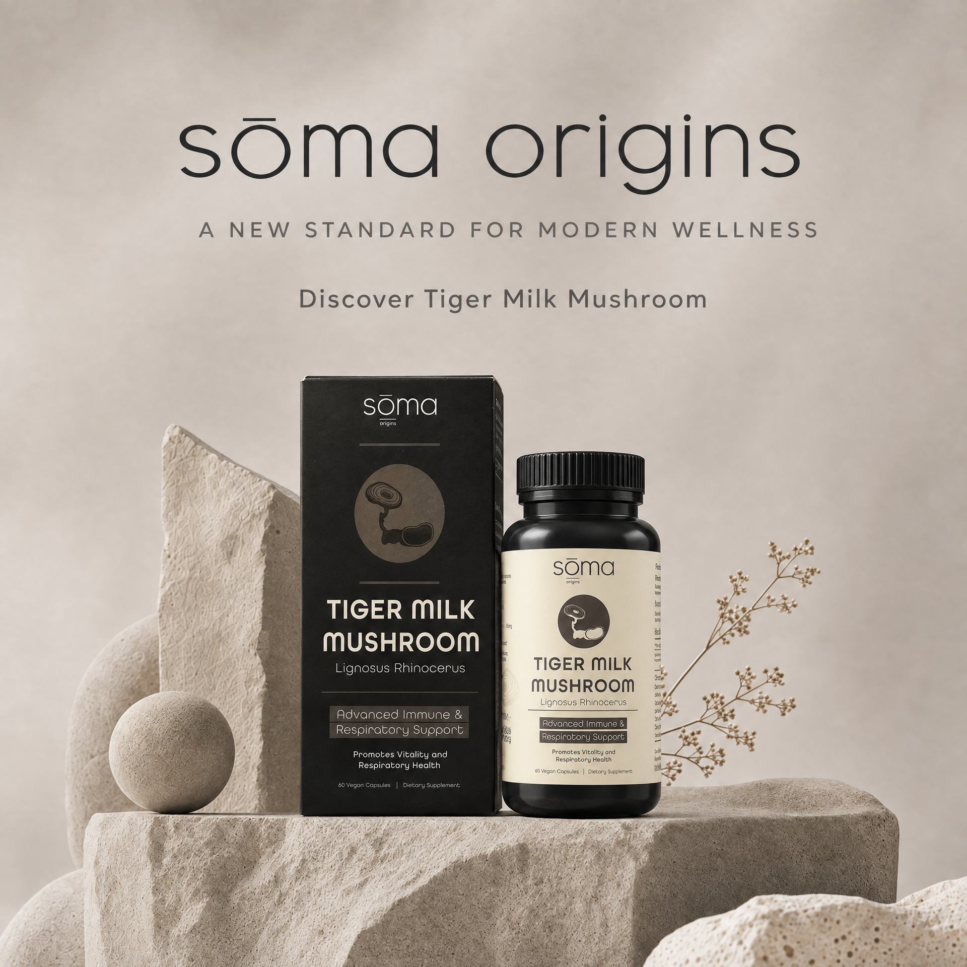 Soma Origins - Tiger Milk Mushroom Extract 虎乳芝 60粒膠囊 (Lignosus Rhinocerus) 