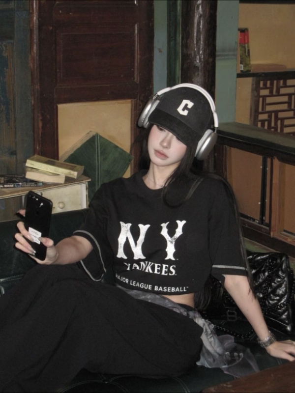 0714 （原版訂製 品質1:1打版 ）NY 复古情侣短袖