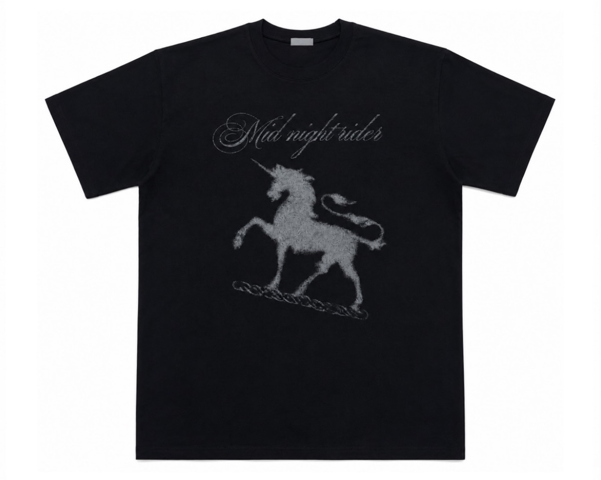 Unicorn Lettering Graphic Short Sleeve Top