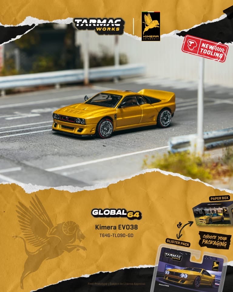 （預訂 Pre Order) Tarmac Works  ( T64G-TL090-GD ) Kimera EVO38 Gold