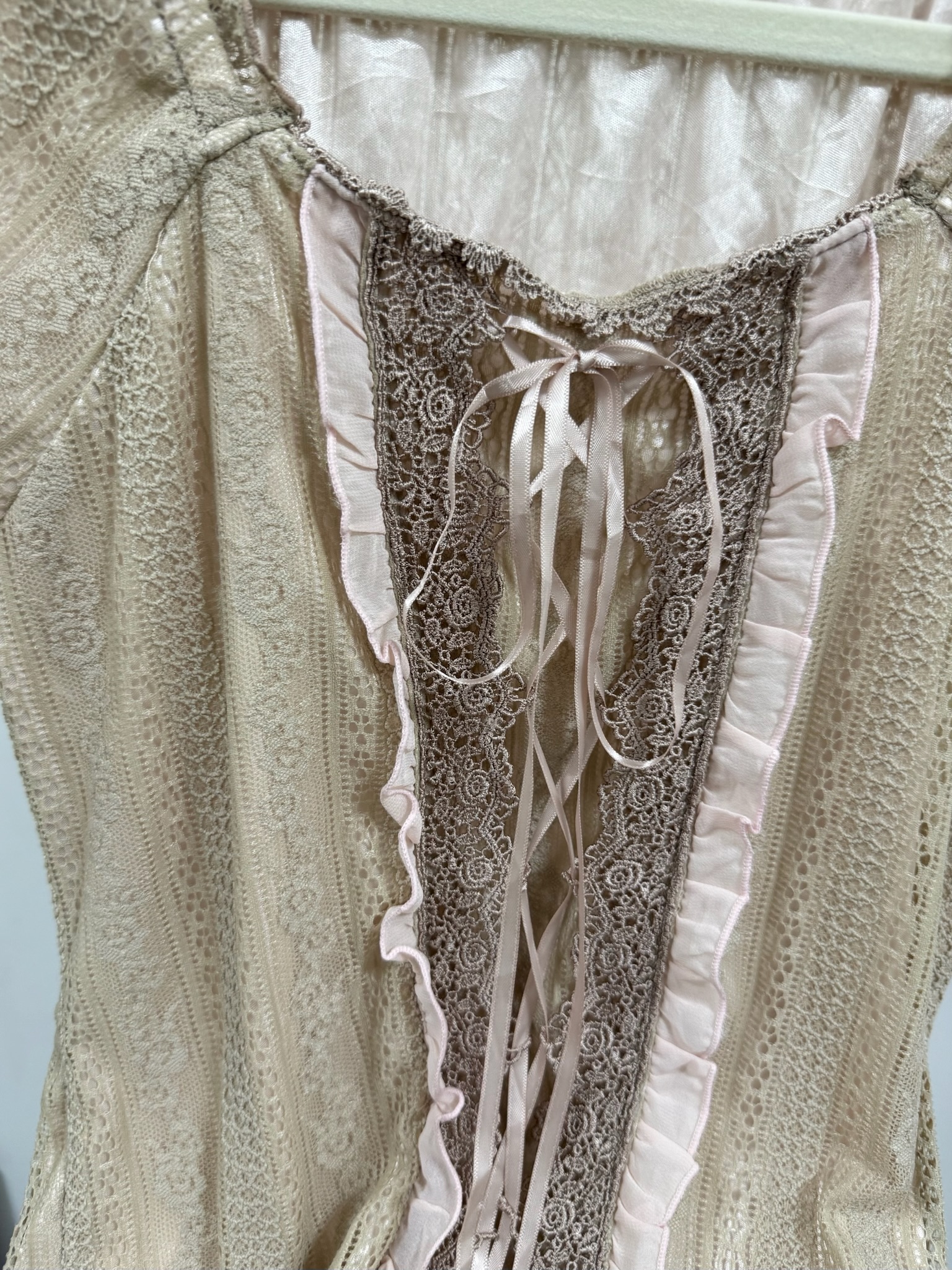 Axes Femme Fairycore Apricot Lace-Up Corset Blouse