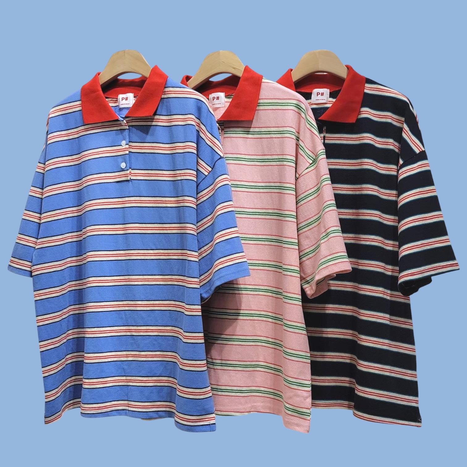 221240 polo橫間長Tee