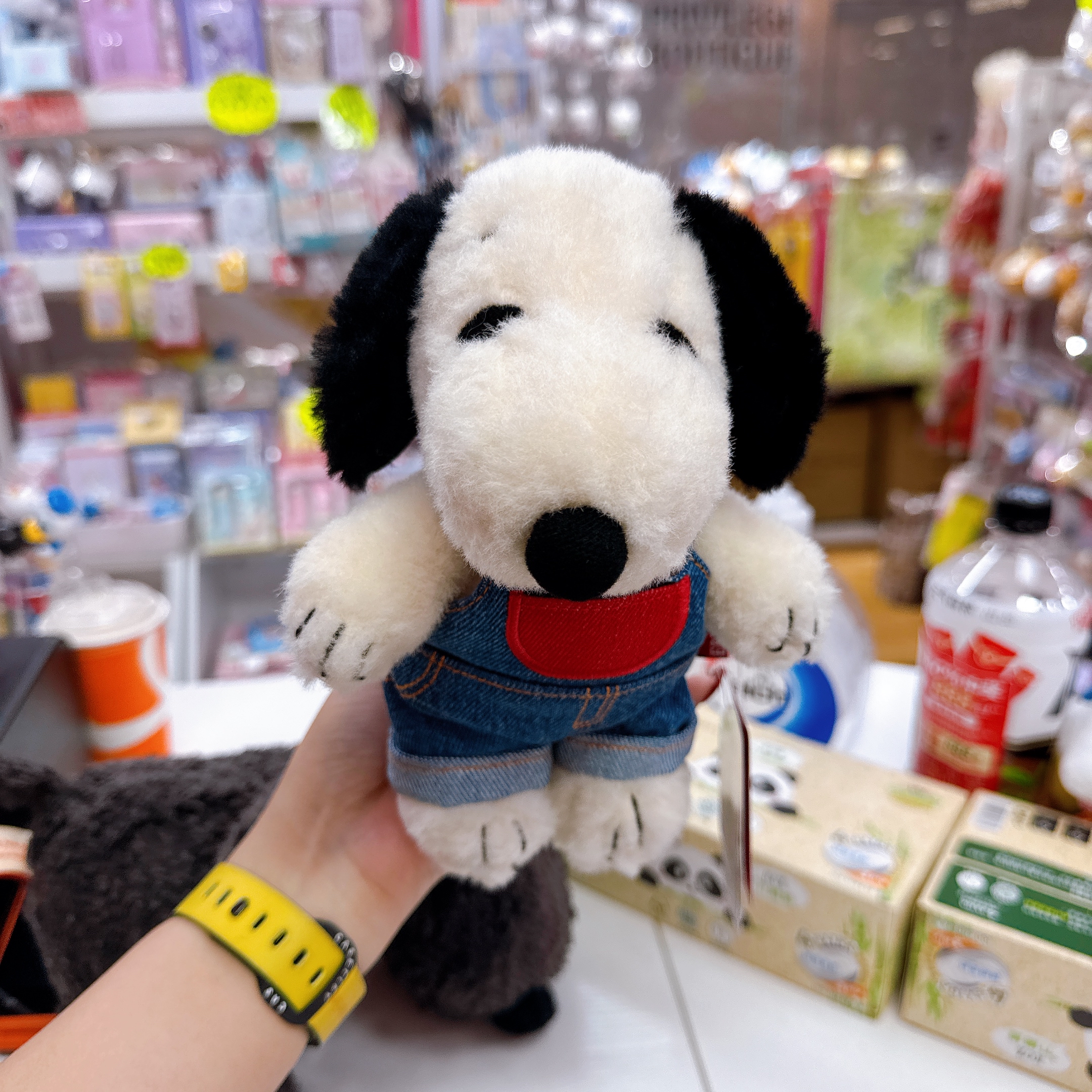 日本直送日本版 snoopy黑色大公仔/snoopy edwind牛仔布公仔 