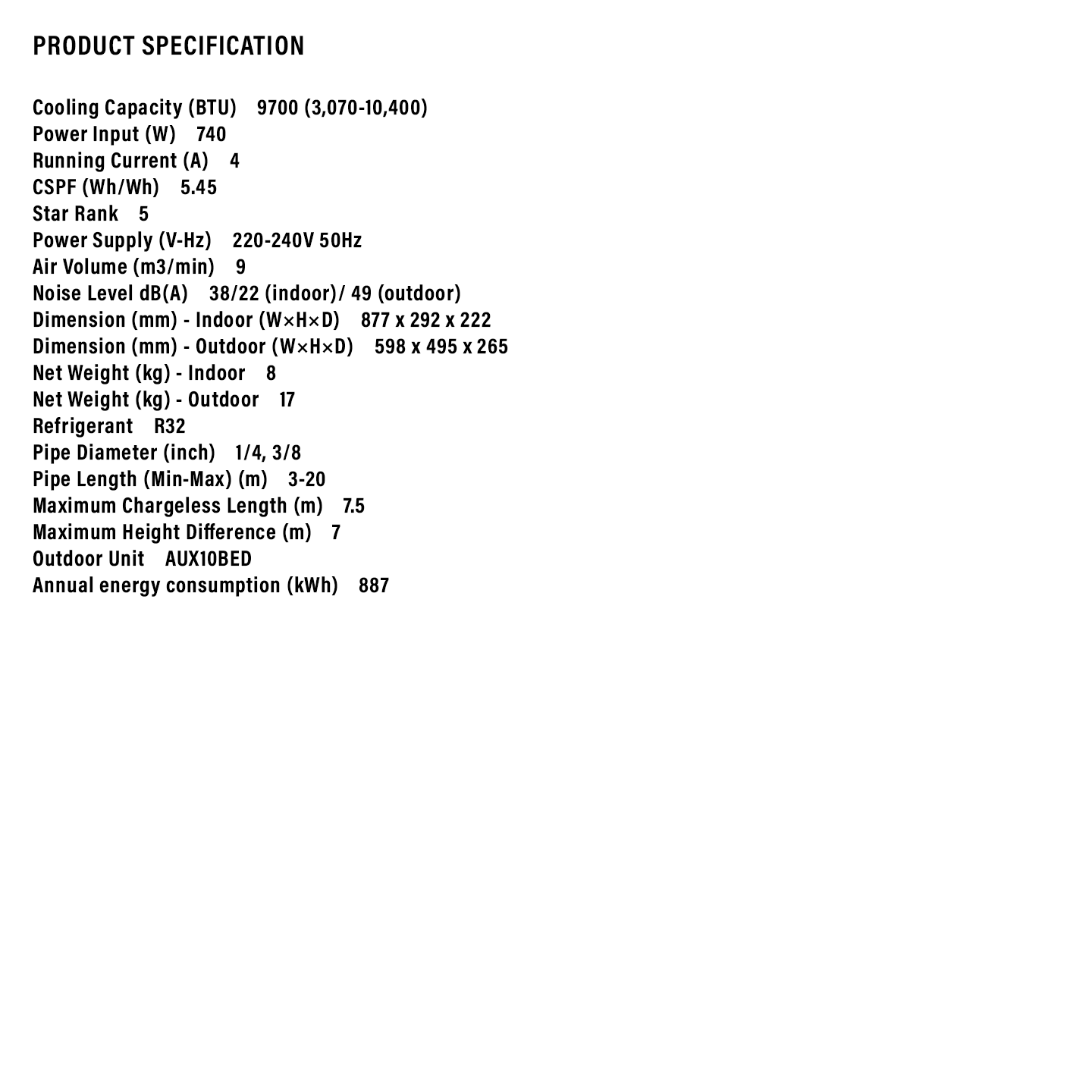 Sharp 1.0HP J-Tech Inverter Air Conditioner (AHX10BED)