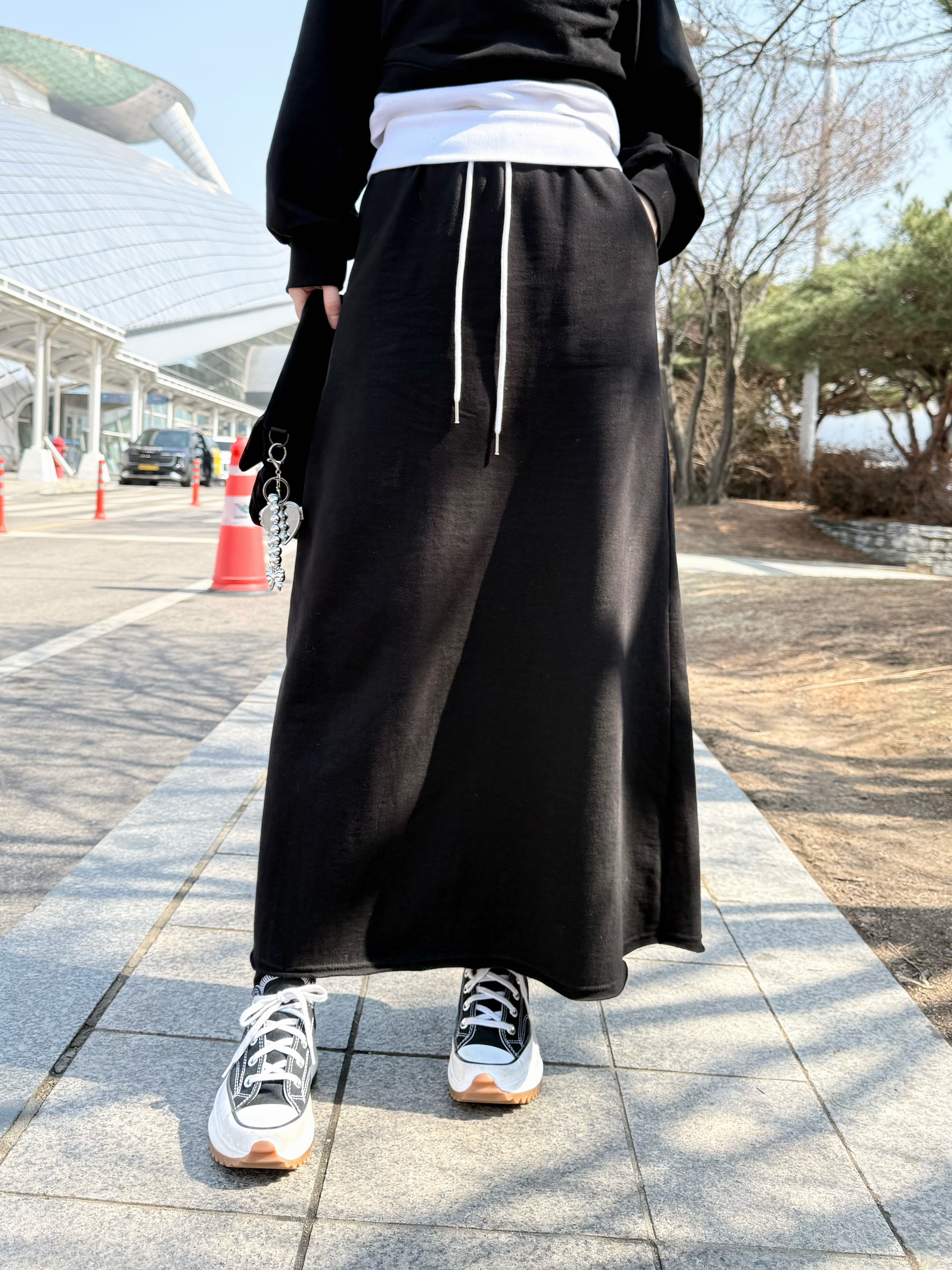 J84 拼色露膊+裙Set