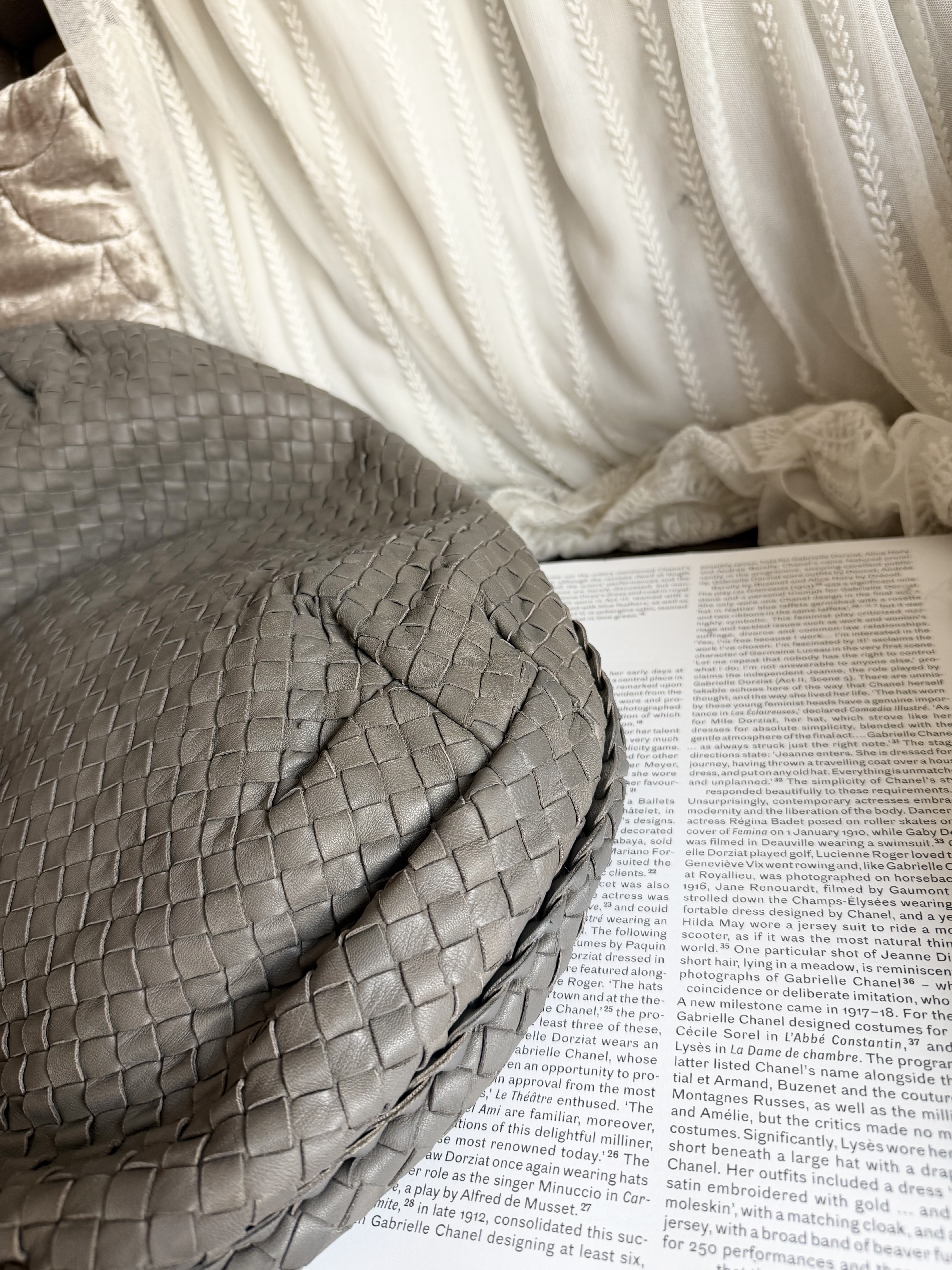 Bottega veneta grey Nappa Intrecciato Large Veneta Hobo bag