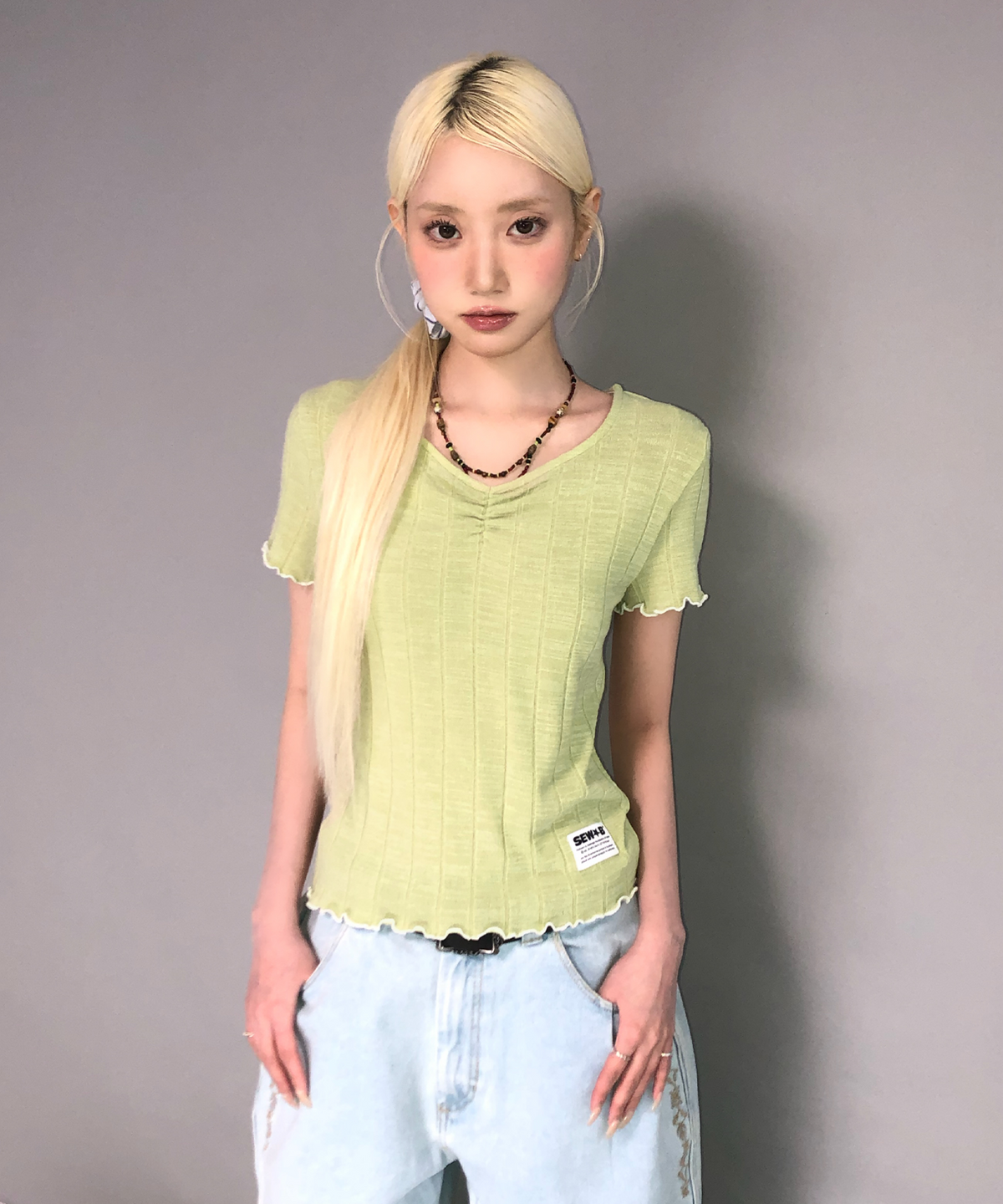 🇰🇷訂購｜SEW-B 26SS｜uu semi-cropped short-sleeve tee 2色 