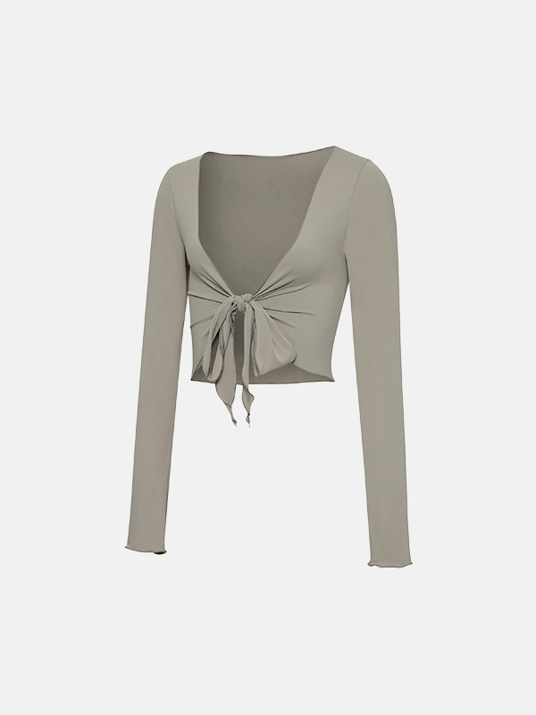 【韓系露鎖骨綁帶Cardigan】預購_Soft Touch Wrap Cardigan by Grandeline