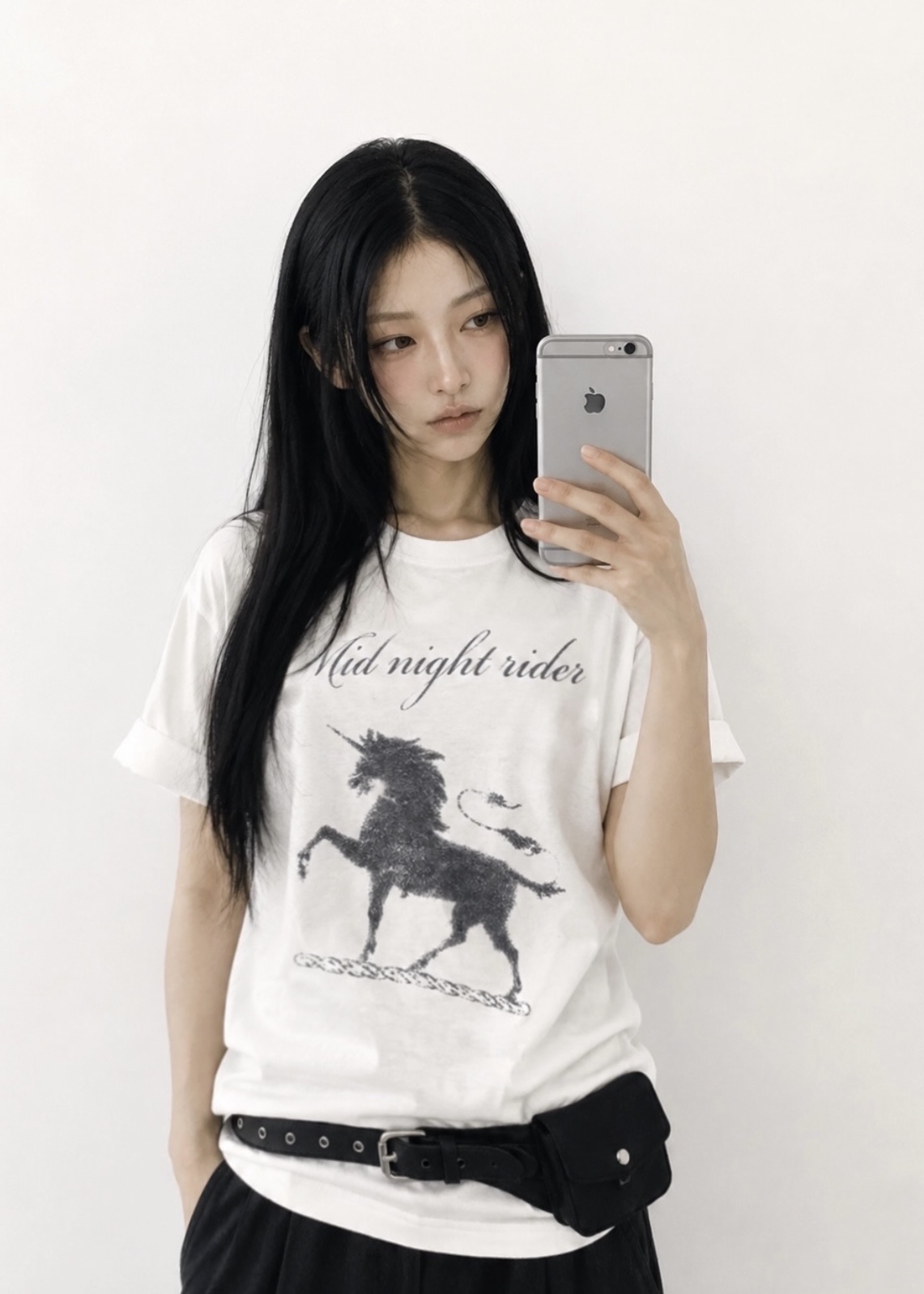 Unicorn Lettering Graphic Short Sleeve Top