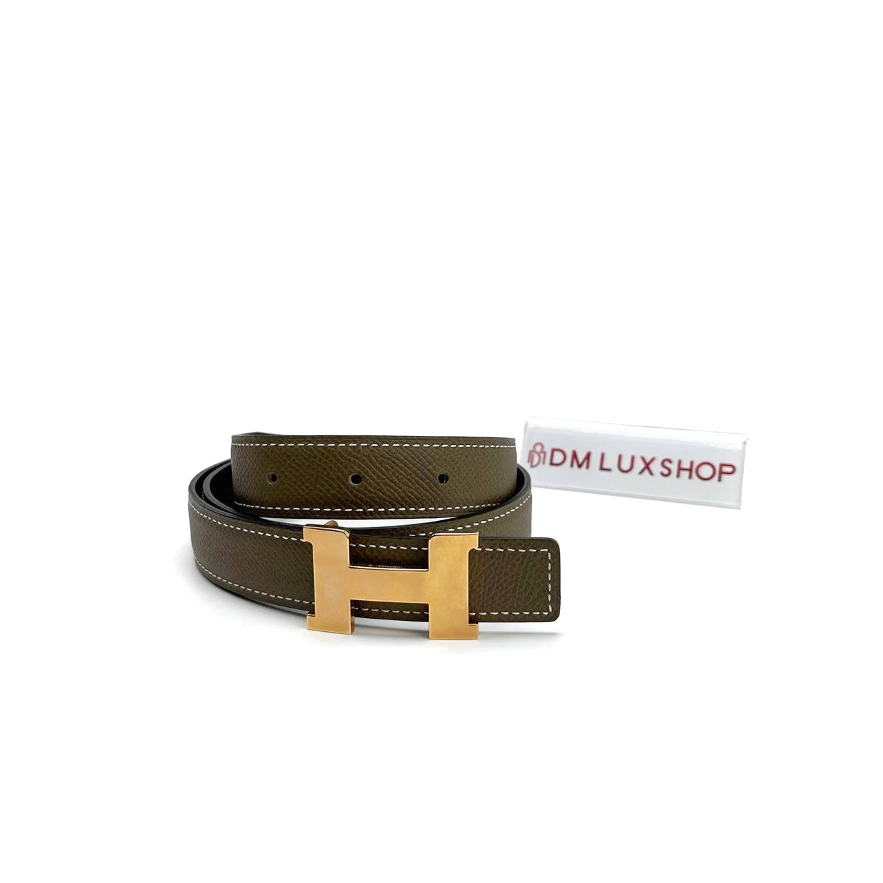 Hermes Mini Constance Belt RGHW Etoupe x Black 