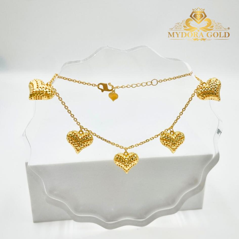 MYDORA Rantai Tangan Sauh + 5 Love Anyaman l EMAS 916/22K