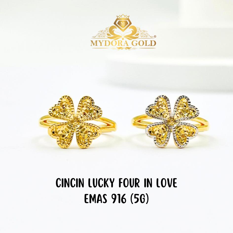 MYDORA Cincin Lucky Four In Love (5G) l EMAS 916/22K