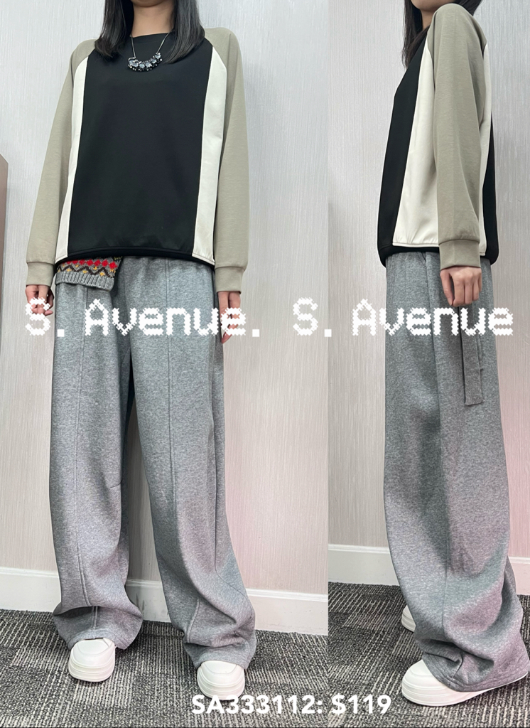 SA333112: 長袖拼色太空棉tee