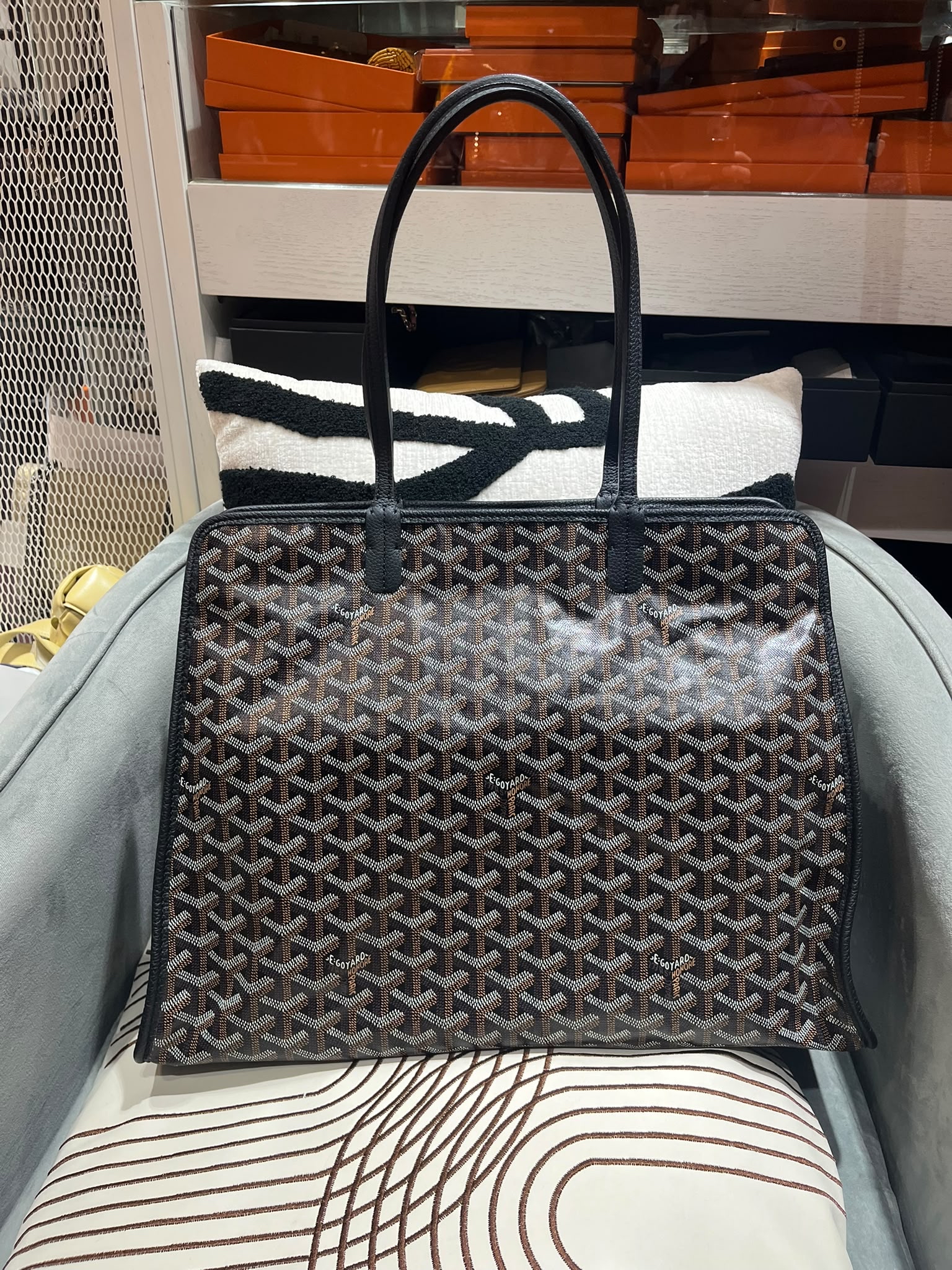 Goyard hardy pm tote bag noir 100%Authentic, 98%new  ✅收據✅pouch ✅塵袋 
