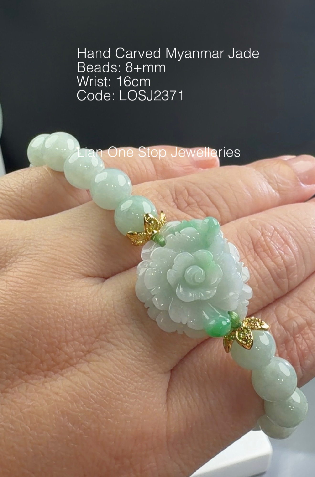 Code: LOSJ2371 Hand Carved Myanmar Jade  
