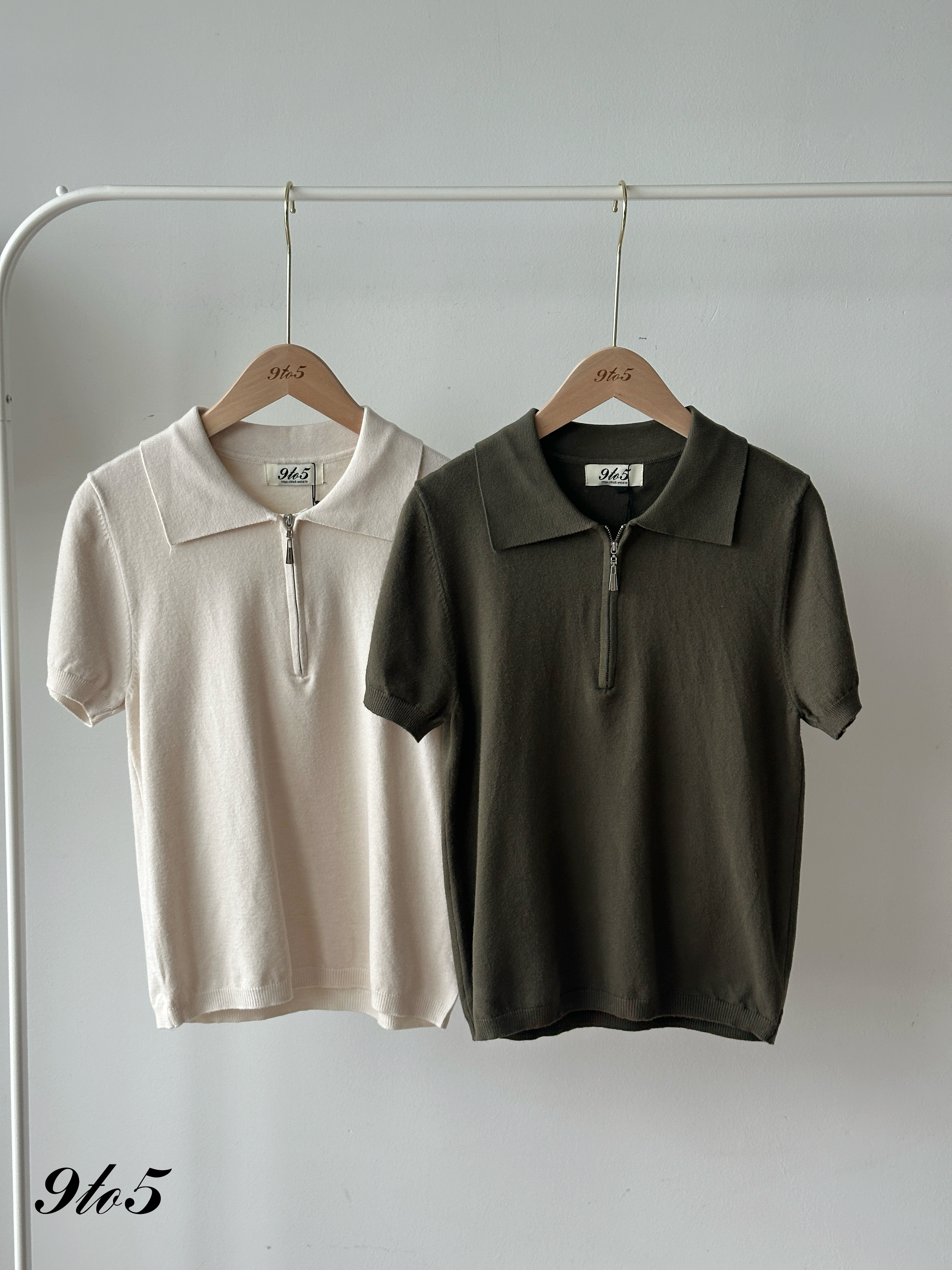 T4274 Zipped Knit Polo Tee - 4 Colors 