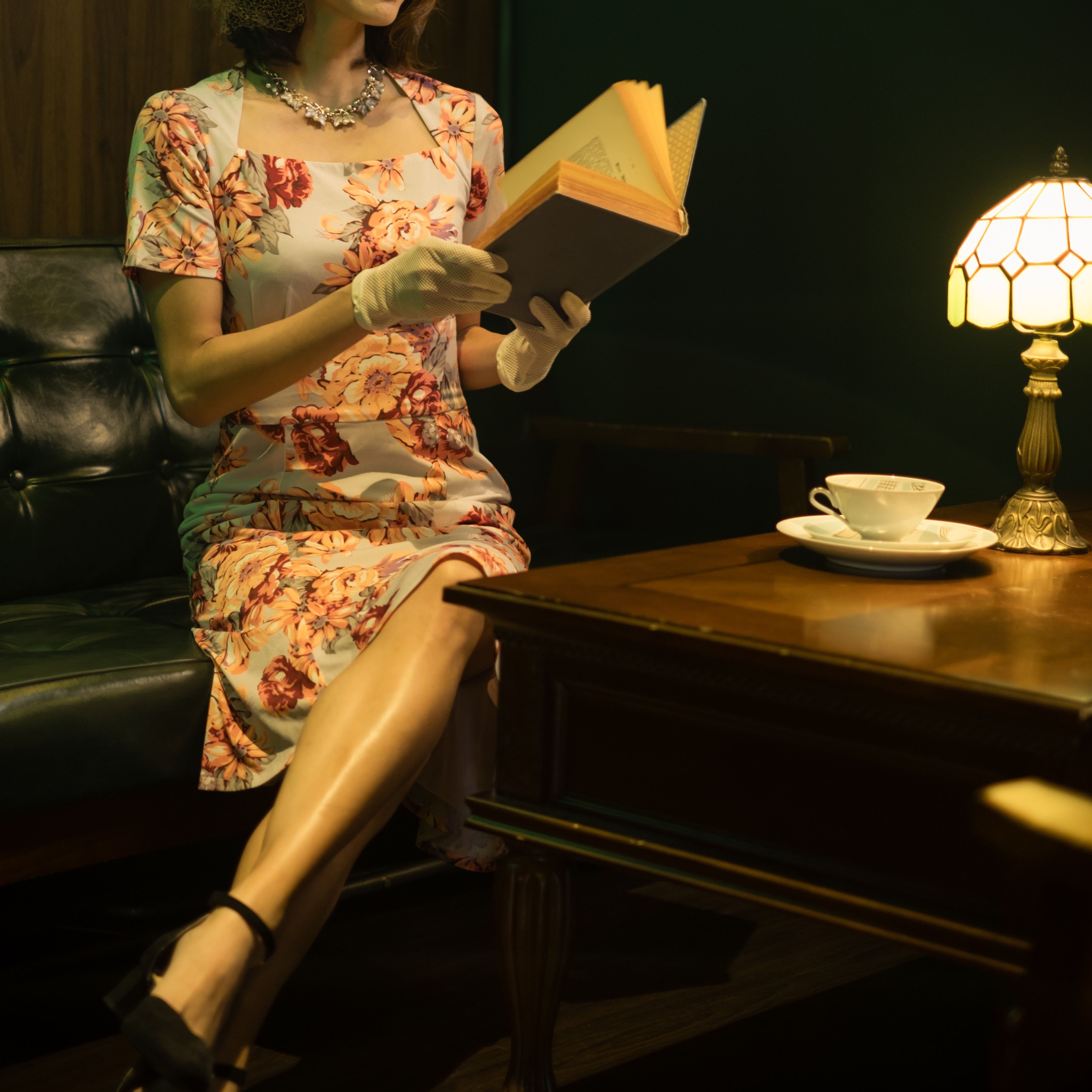 (Ready-Made) 1940s Vogue Couturier Floral Day Dress (FM147)