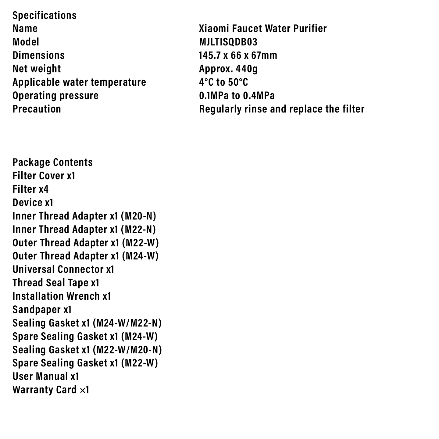 Xiaomi Instant Faucet Water Purifier (BHR9098GL)