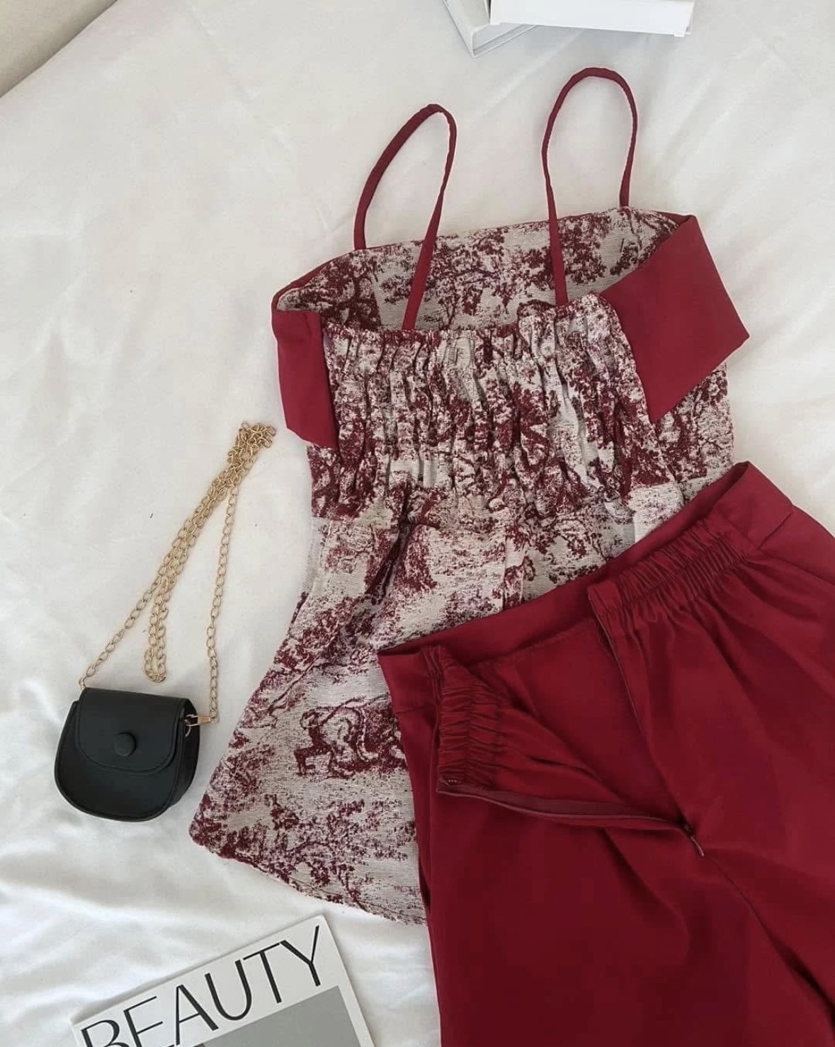 ST502印花国风吊带套装