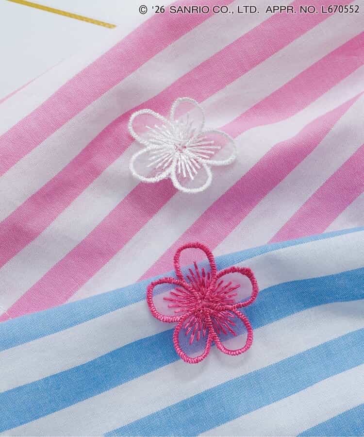 🇯🇵預訂 日本直送🇯🇵Apres les cours x Sanrio系列兩色人物刺繡蕾絲花卉荷葉邊條紋上衣