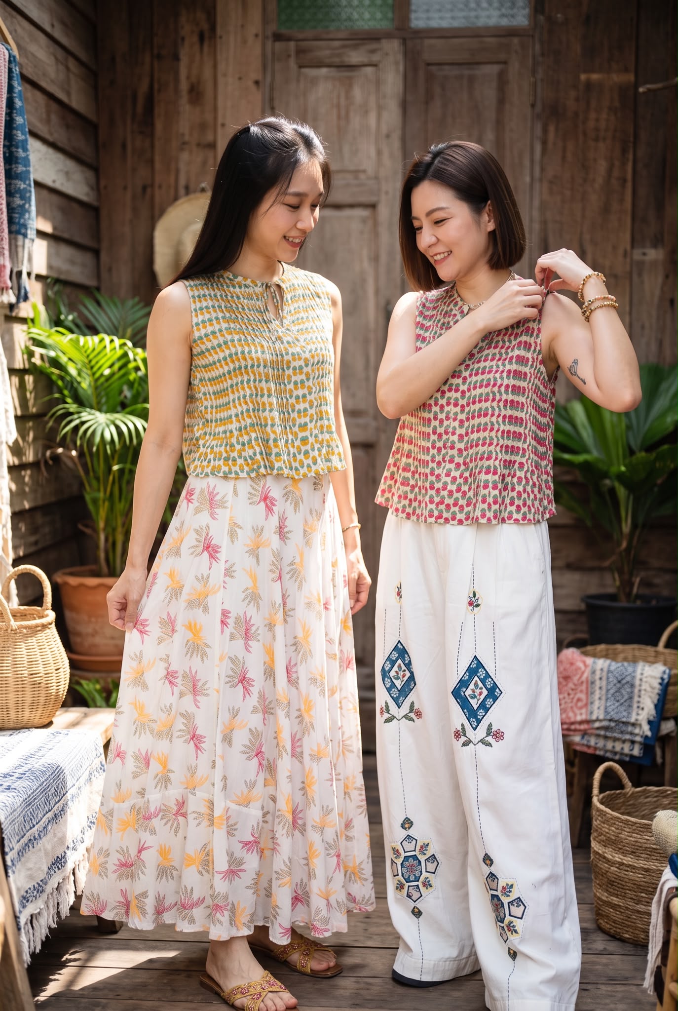 3143 Yellow Little Rose Pleated Top 18"