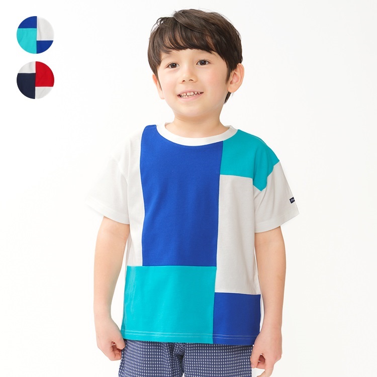 🆕【⭐訂購⭐】🇯🇵 日本直送 🌀 幾何圖形撞色設計短袖Tee［2款選］🌀[ELCA-0057][260407]