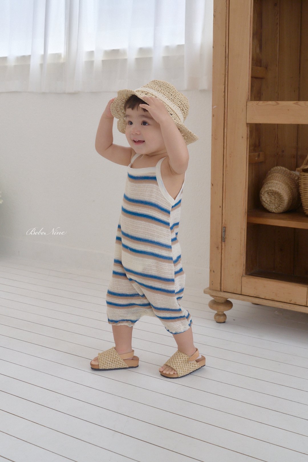 ☀️預訂 韓國直送☀️🇰🇷Bebenine兩色撞色條紋吊帶連身服