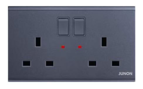 俊朗 天悅 黑 13A孖蘇有掣有燈 插座