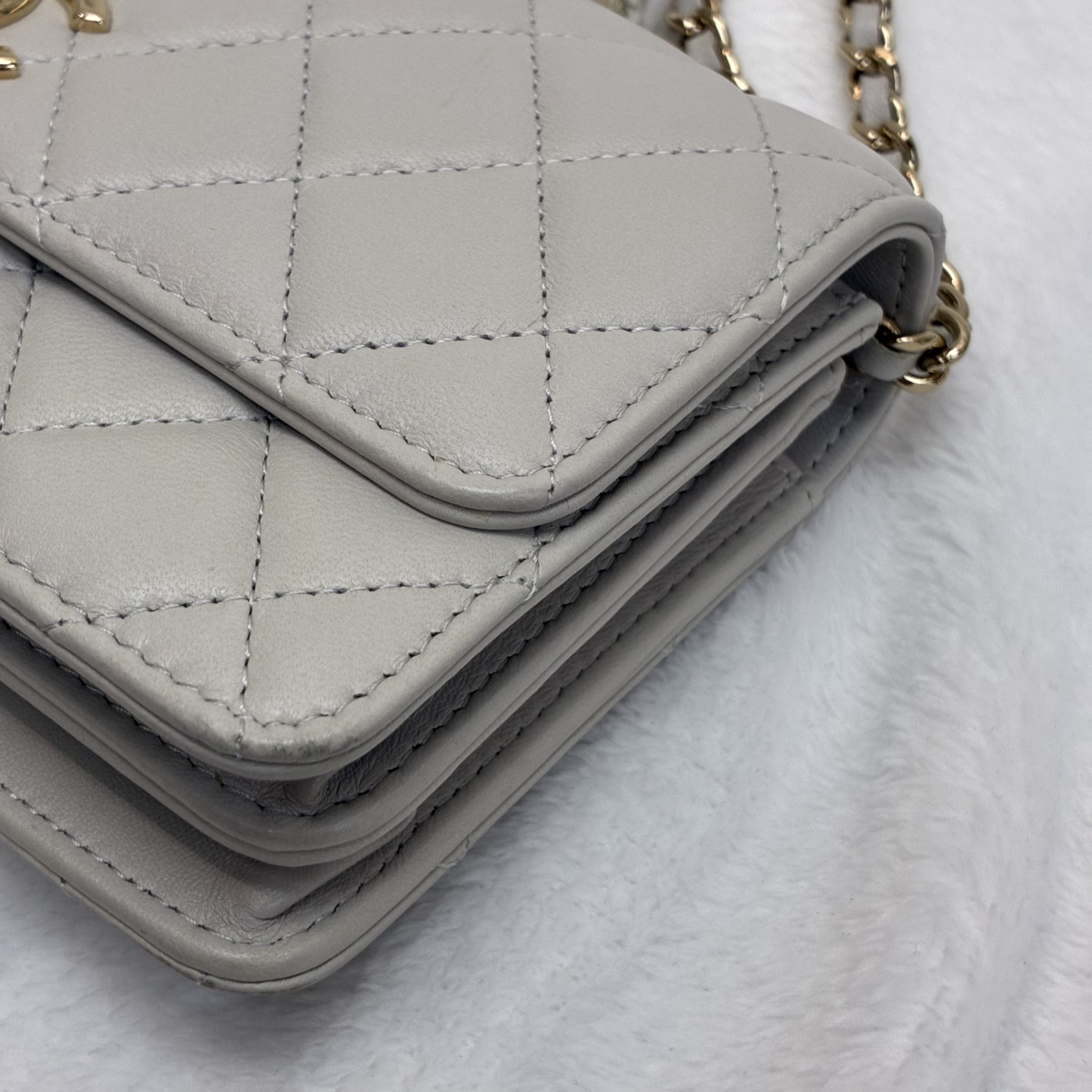full set Chanel trendy cc 手柄woc 淺灰色羊皮 溫柔風🤍