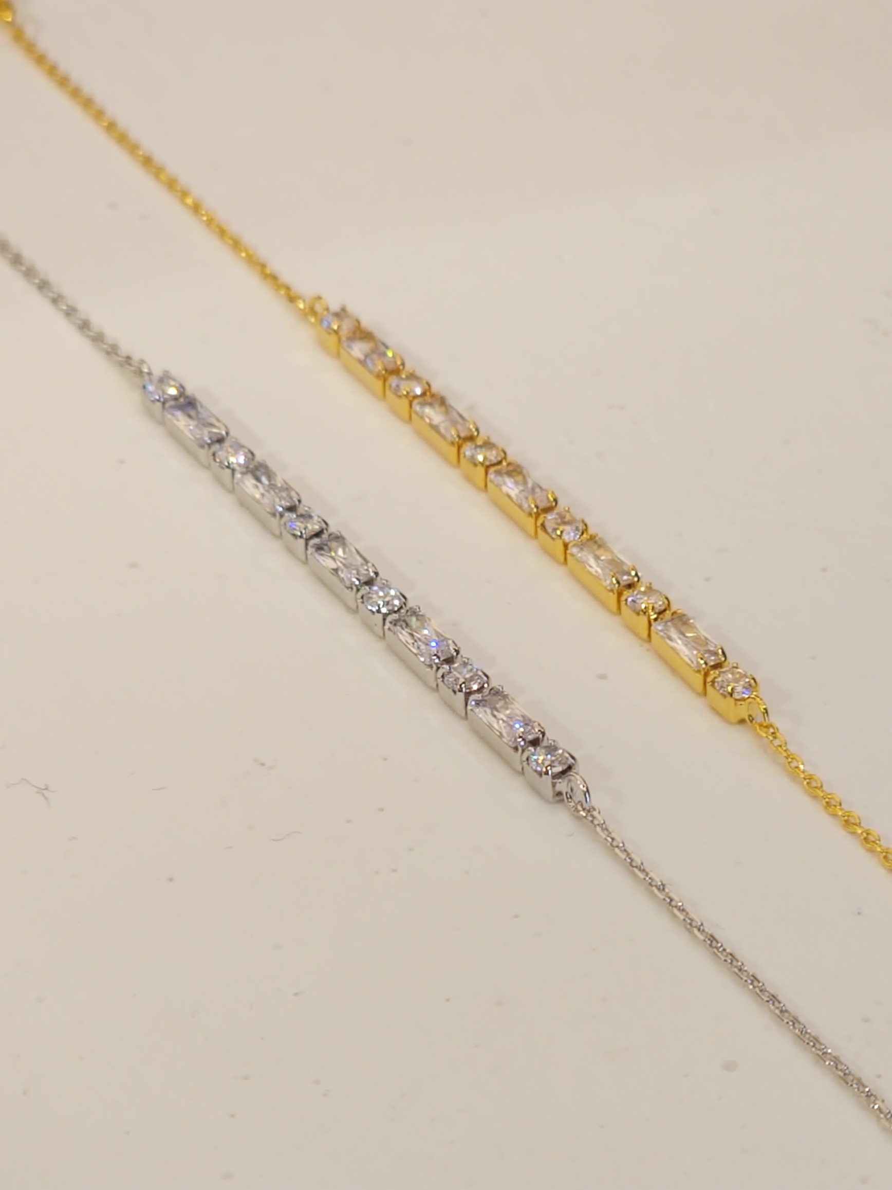 18K Gold/White Gold Platting Ligne d'Éclat Bracelet 