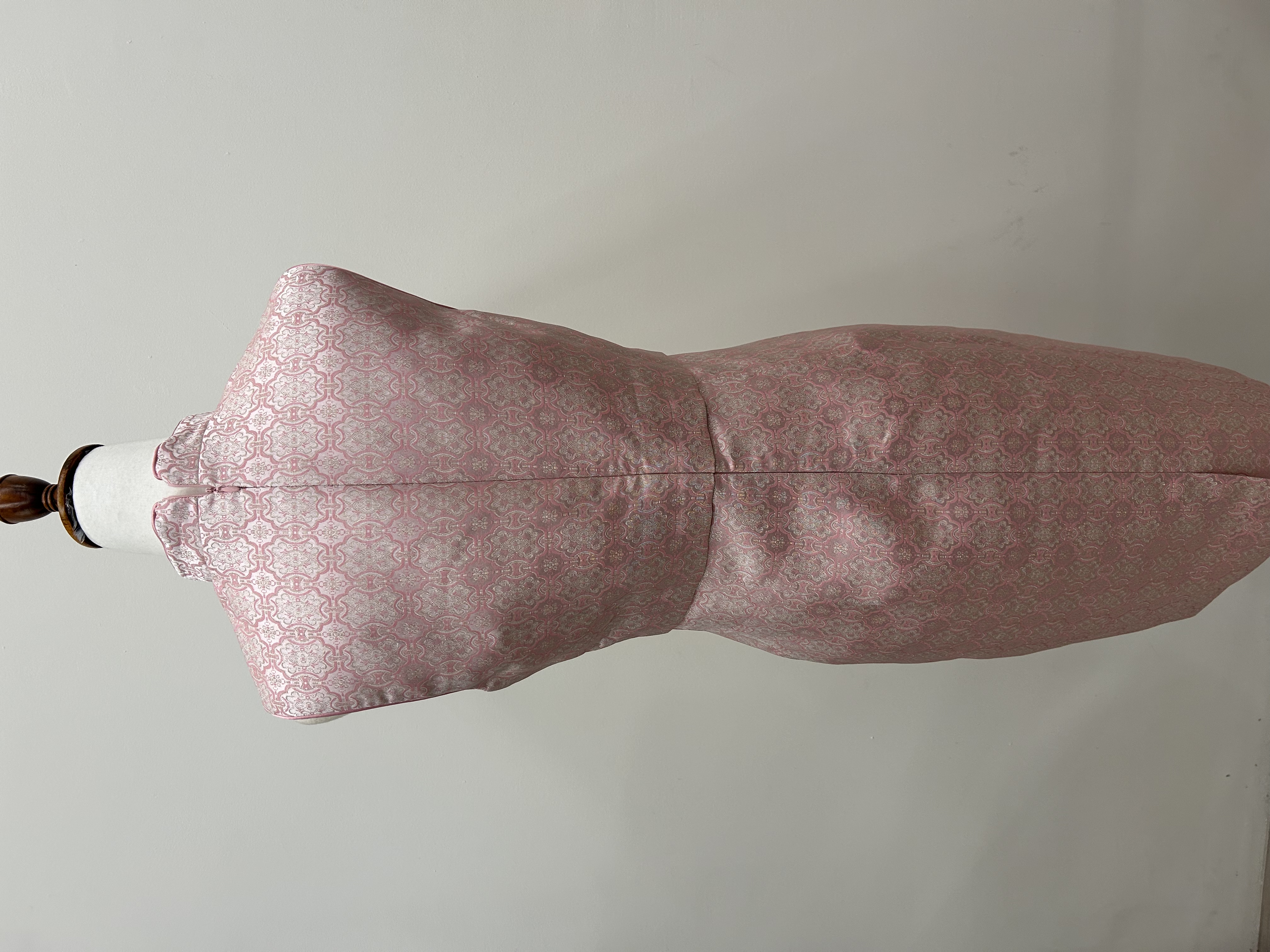 570.WB Retro Floral Sleeveless Qipao- Pink