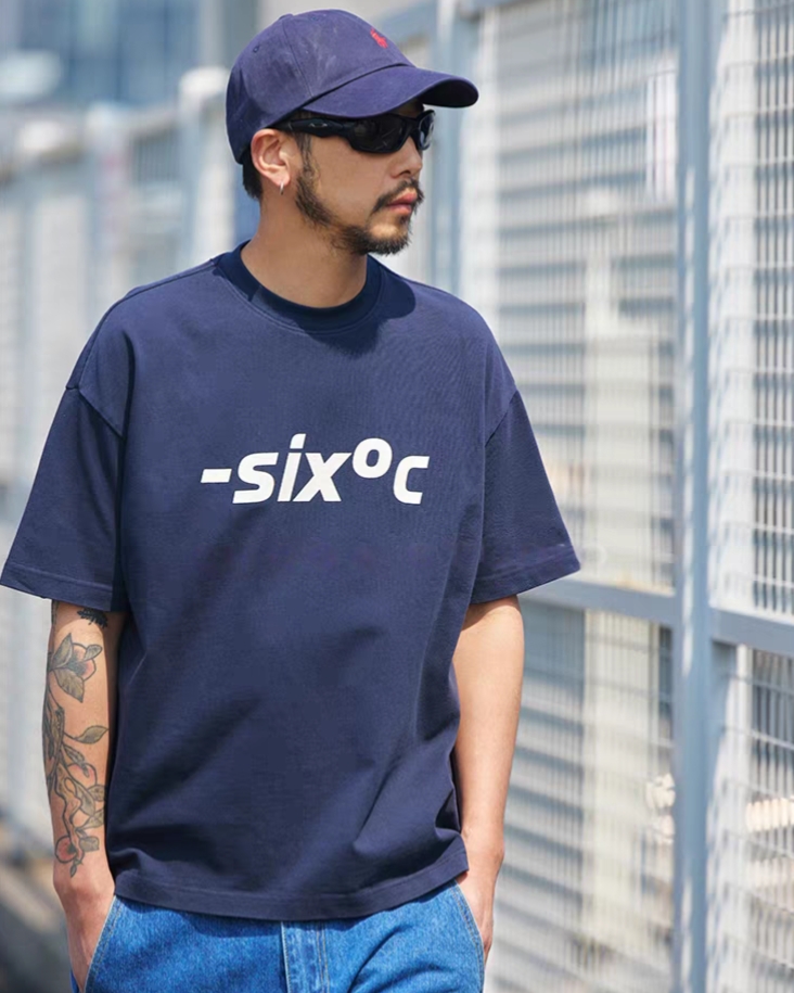 M1326 重磅洗水簡約英文印花Tee