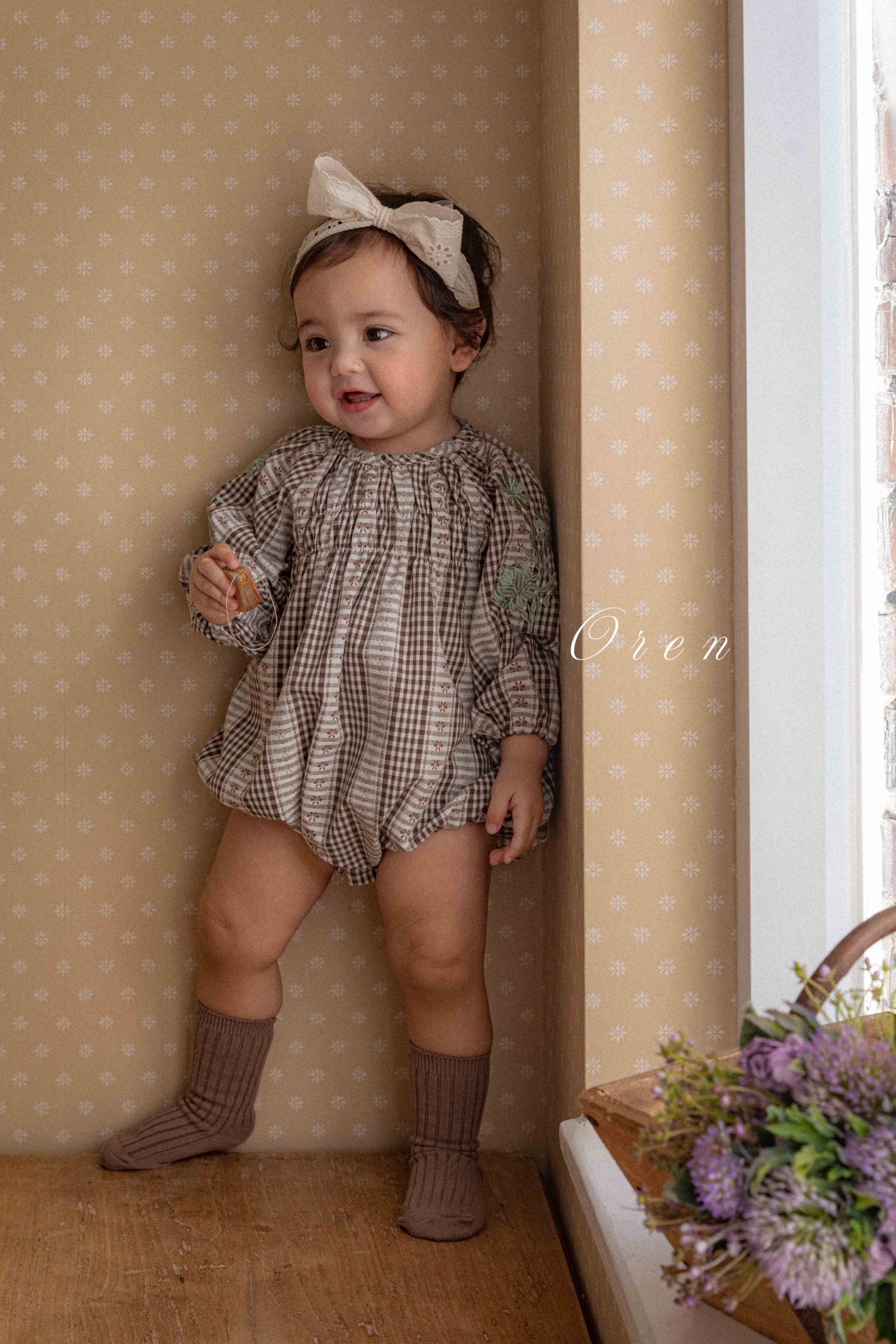 格仔刺繡花花 Jumpsuit / 連身裙 / Lace 圍裙