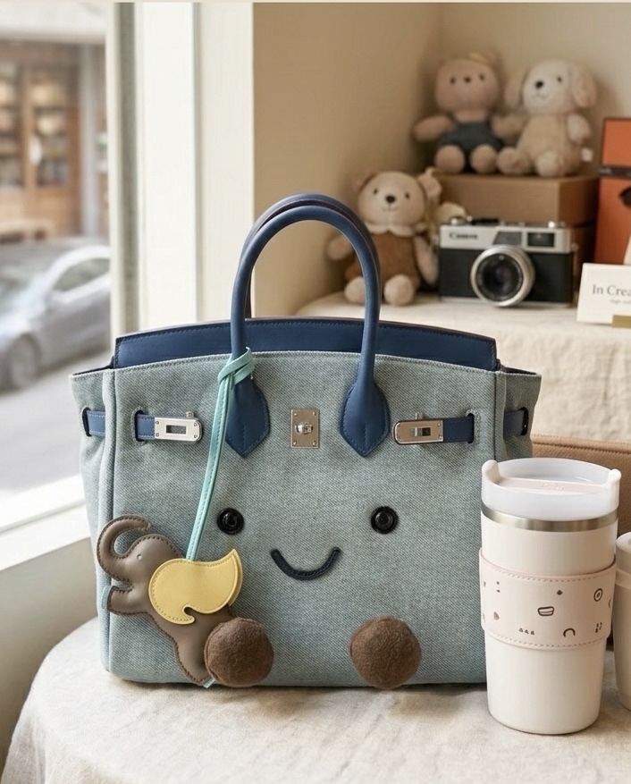 療癒微笑牛仔包(不包括大象掛件)