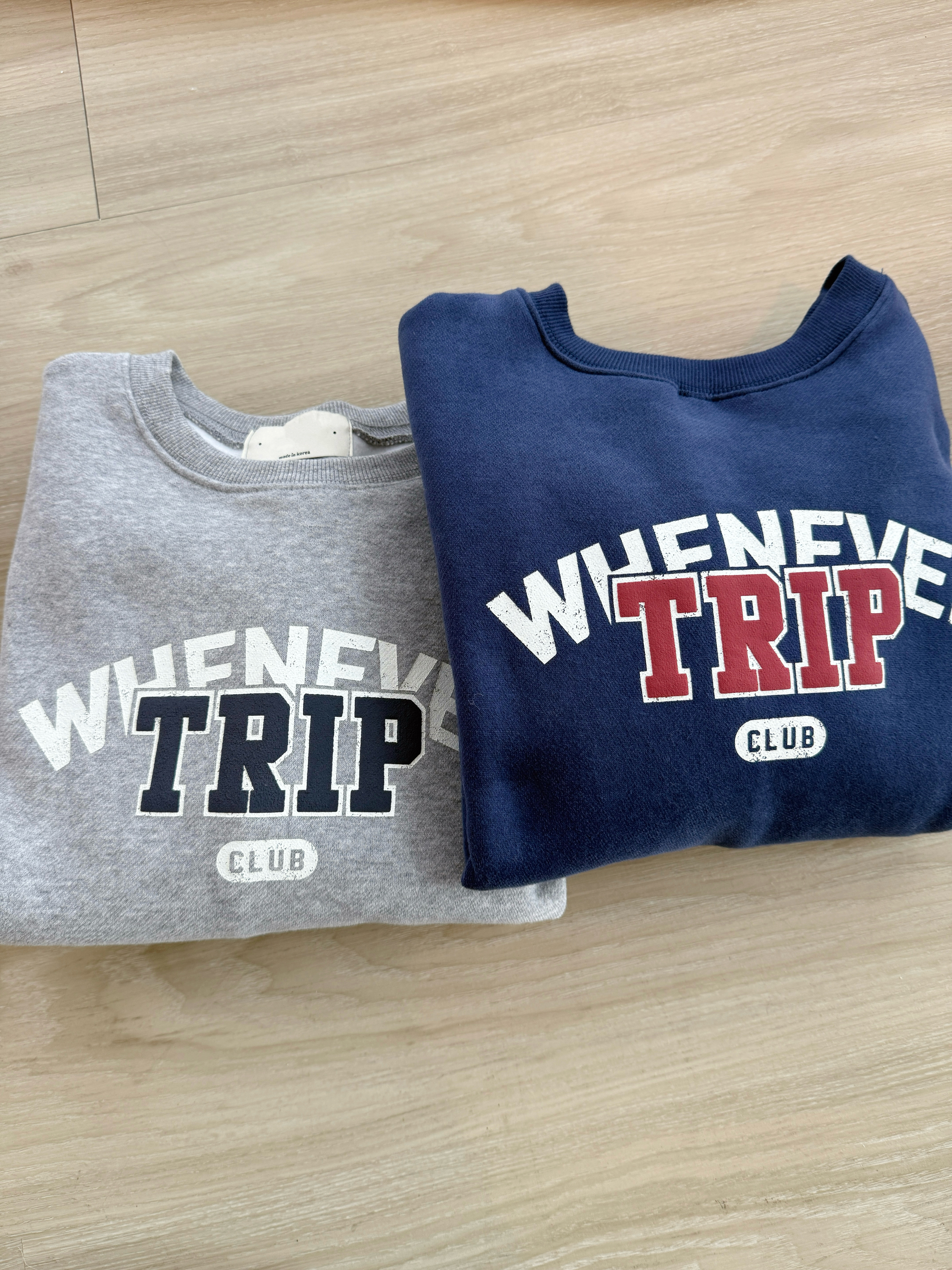 🇰🇷 復古系列字母衛衣 (藍色)