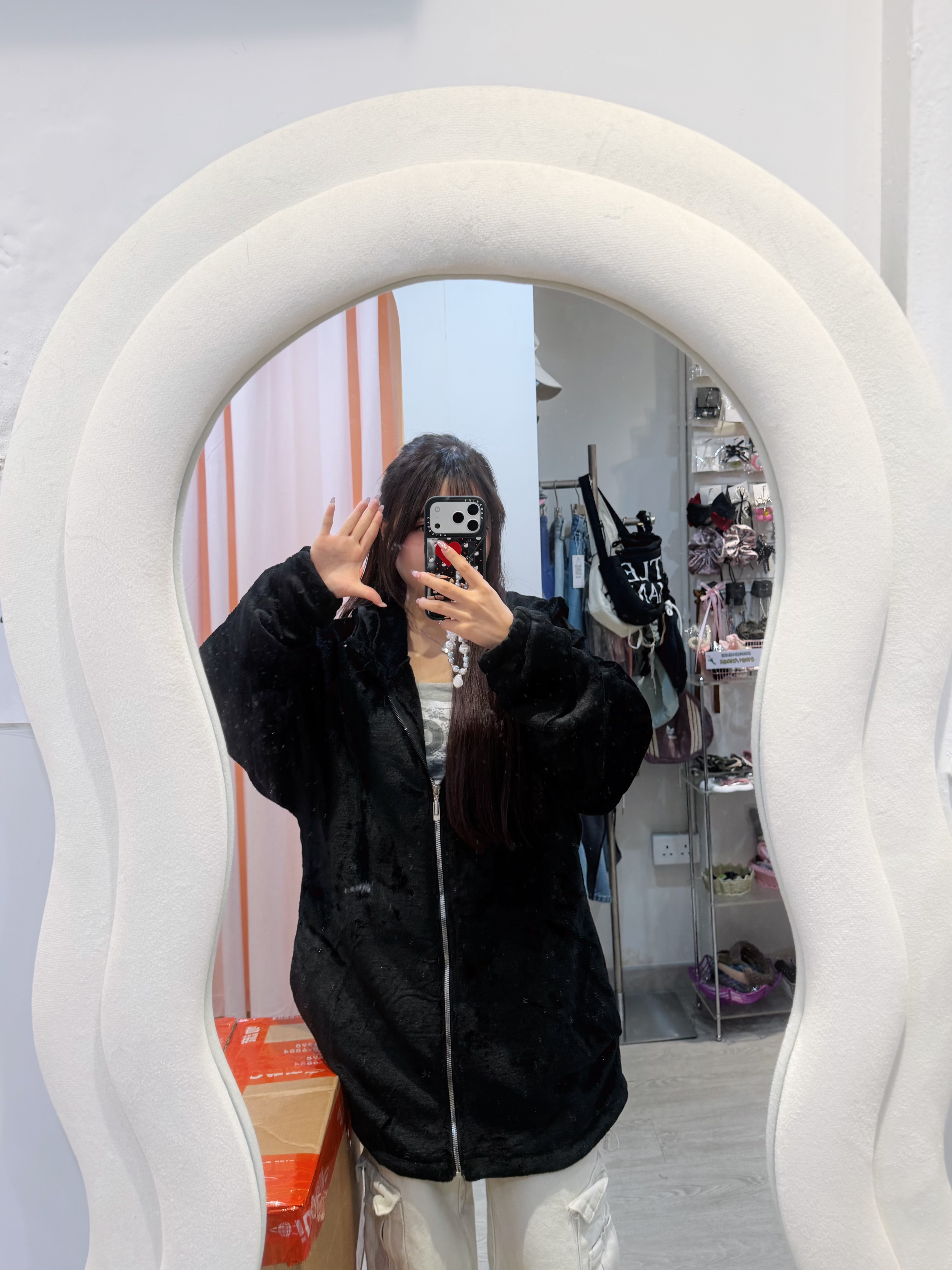 韓國新翻巨版毛毛長款外套🦦有帽